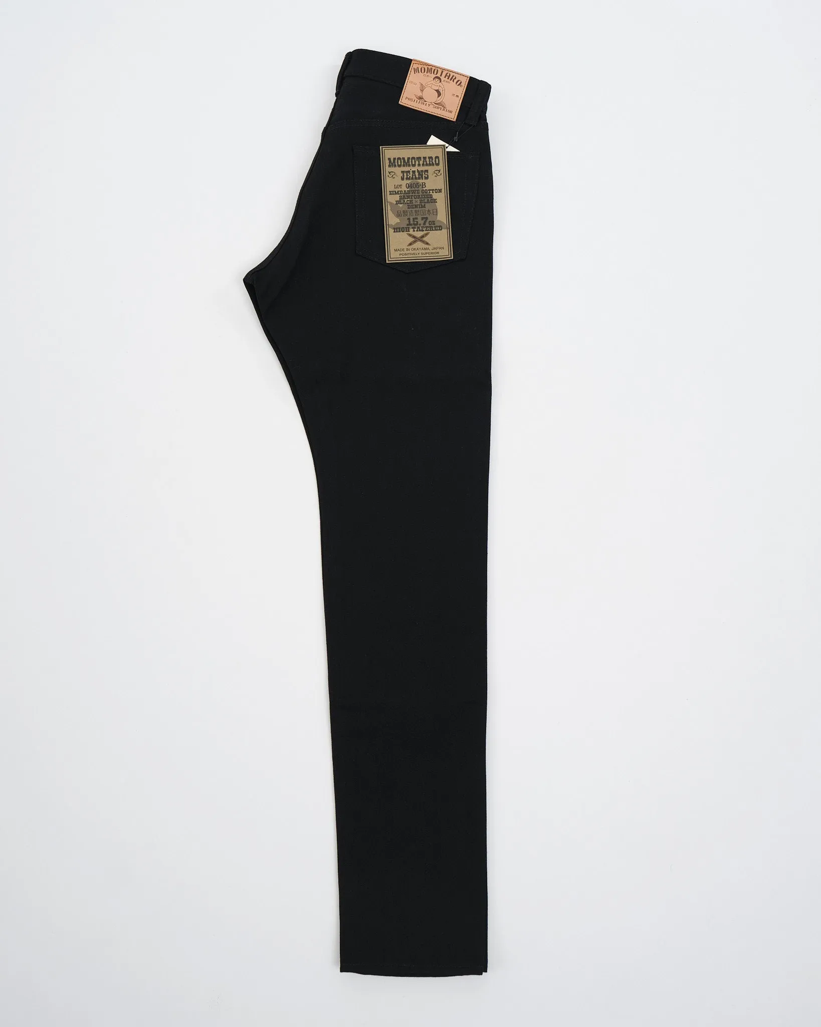 0405-B 15.7 oz Zimbabwe Cotton Black High Tapered Jeans