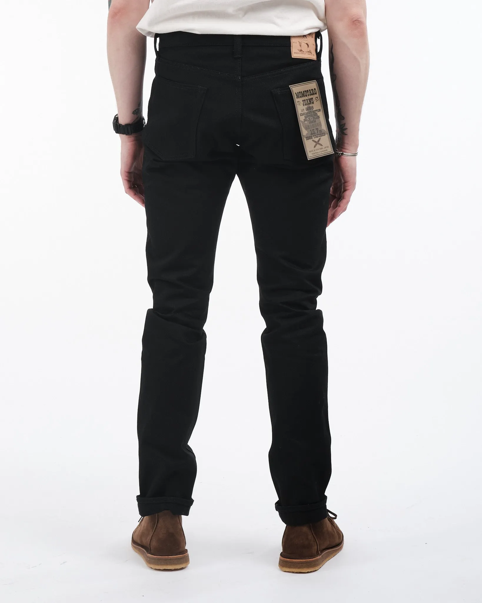 0405-B 15.7 oz Zimbabwe Cotton Black High Tapered Jeans