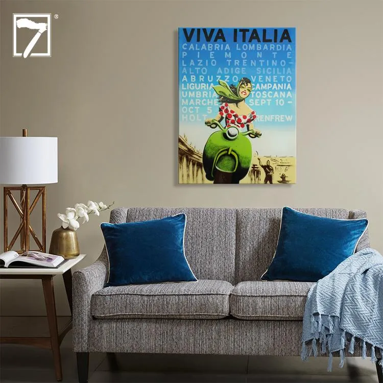 100% handmade Vintage Poster VIVA ITALIA 36x48Inch (90x120cm)