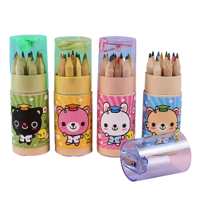 12 pcs Graduation Bear Tube Colour Pencil