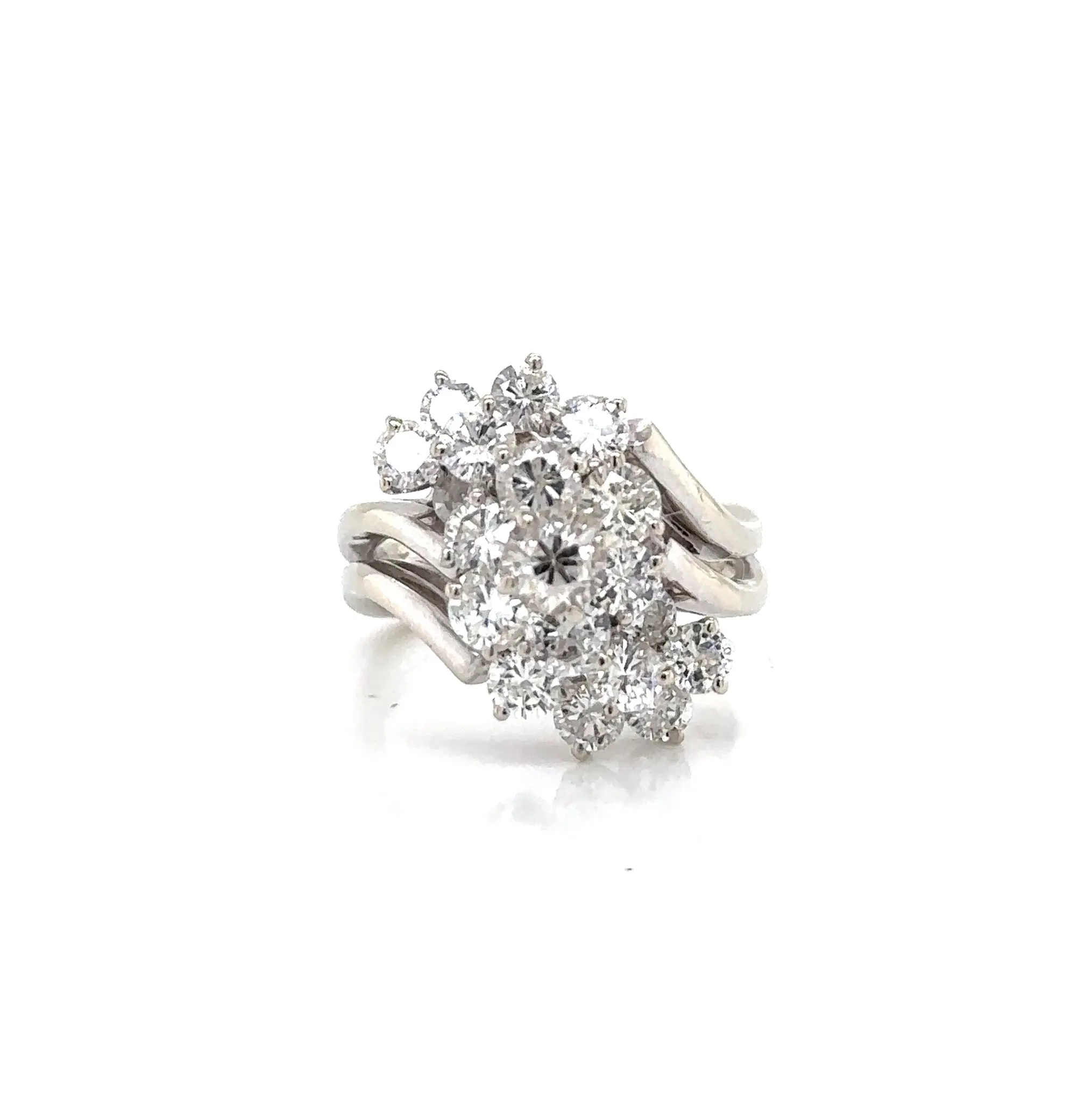 14KW Diamond Cluster Estate Fashion Ring