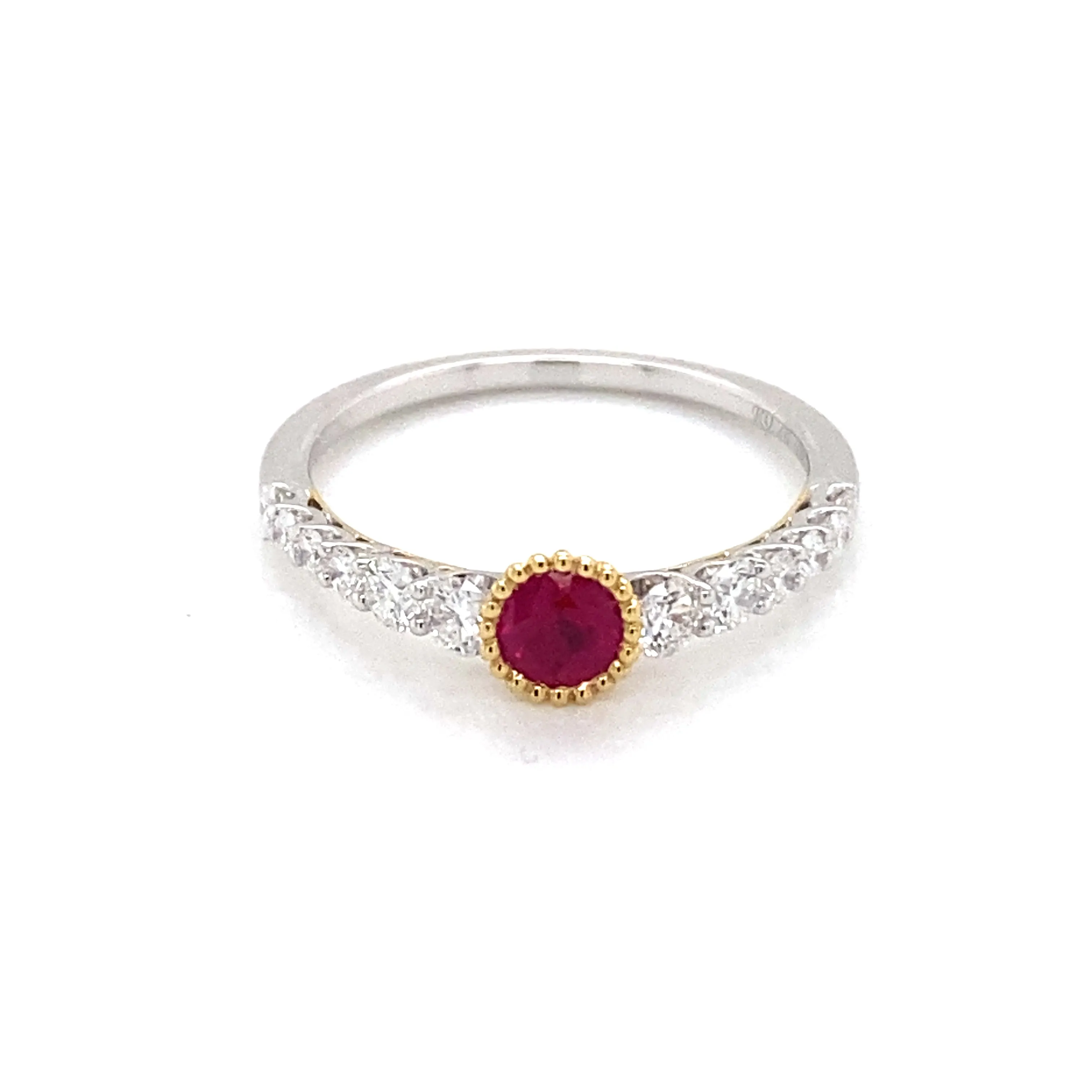 18K T/T Ruby and Diamond Fashion Ring