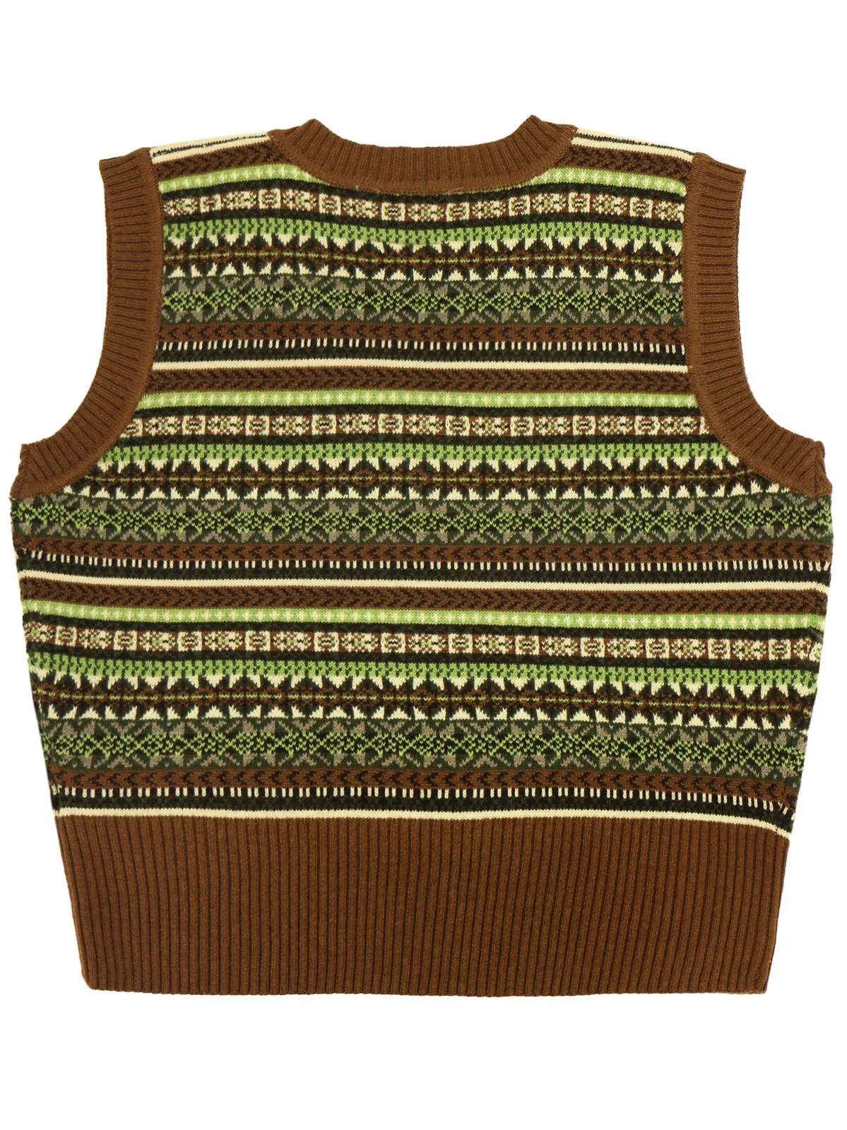 1940s Vintage Melvin Fair Isle Tank Top in Hazelnut Brown