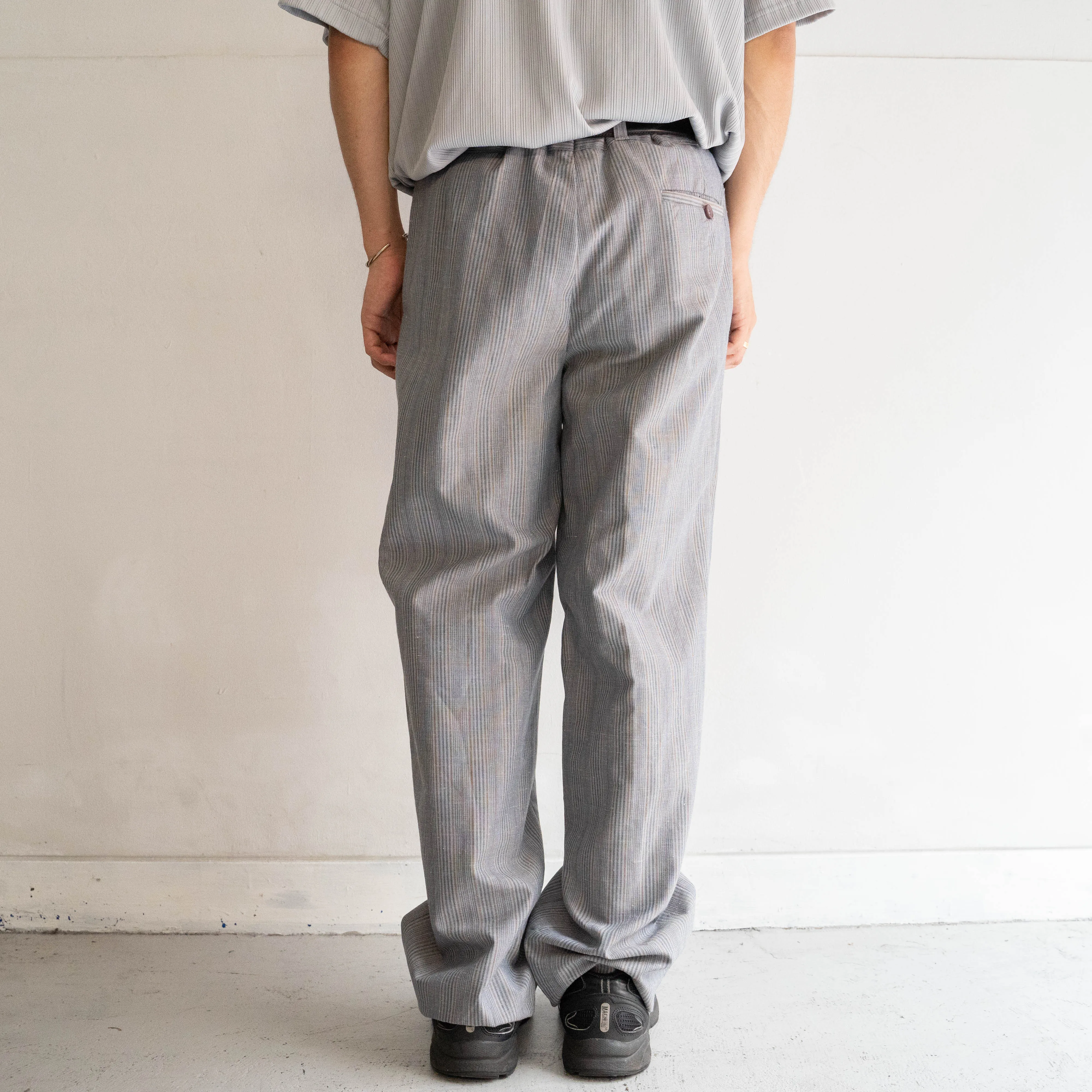 1970-80s Europe multi stripe gray slacks