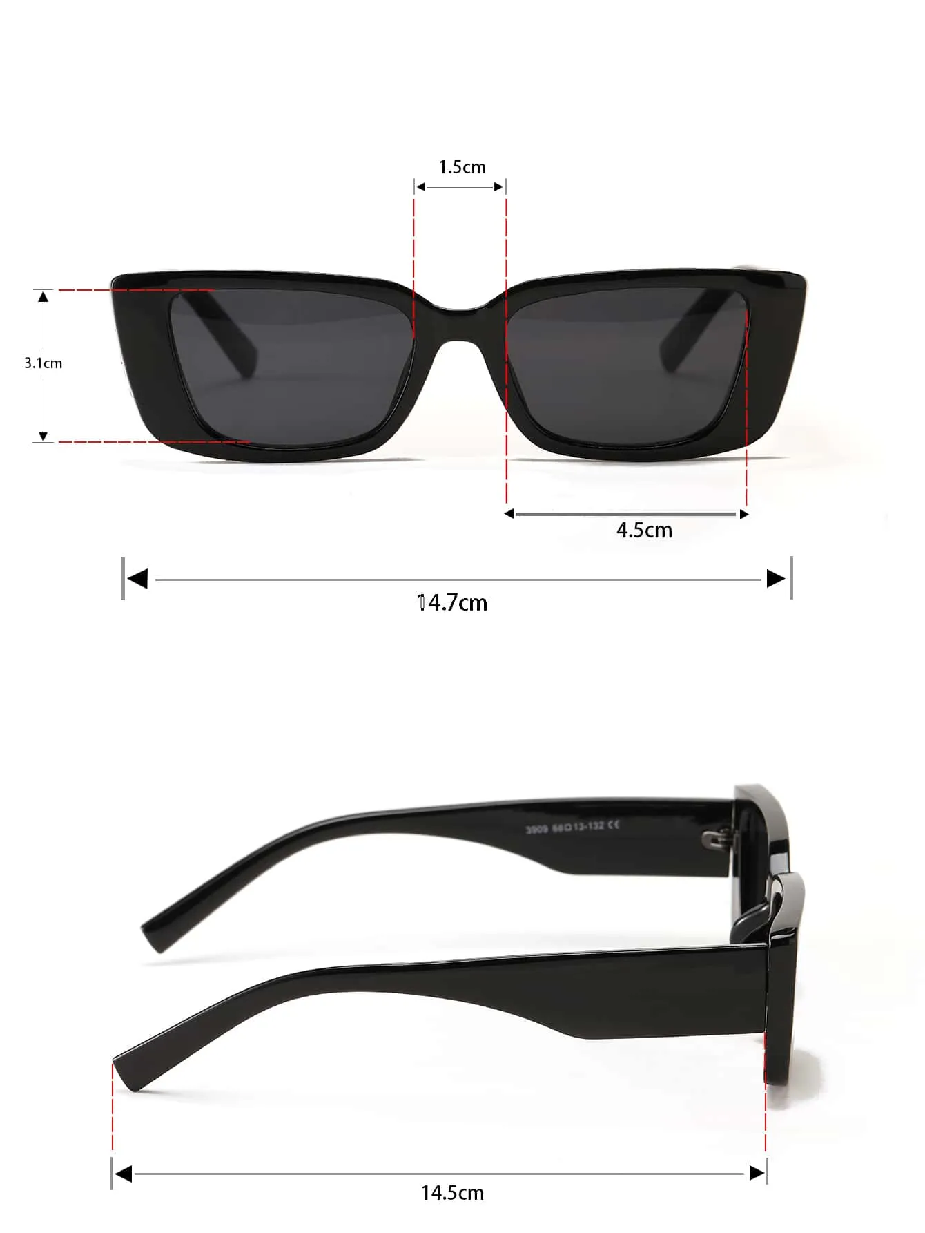 1pair Square Frame Fashion Glasses