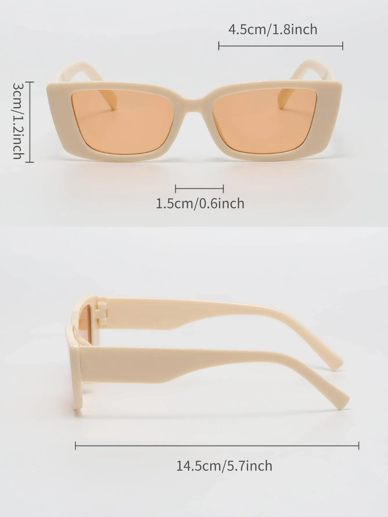 1pair Square Frame Fashion Glasses