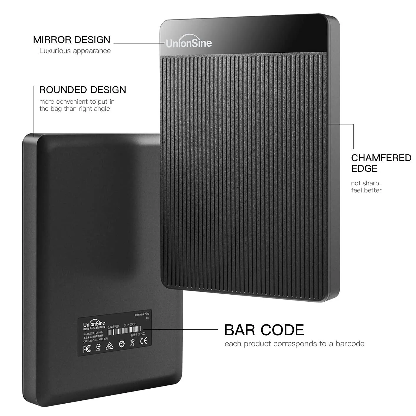 1TB Ultra Slim Portable External Hard Drive USB3.0 HDD Storage.