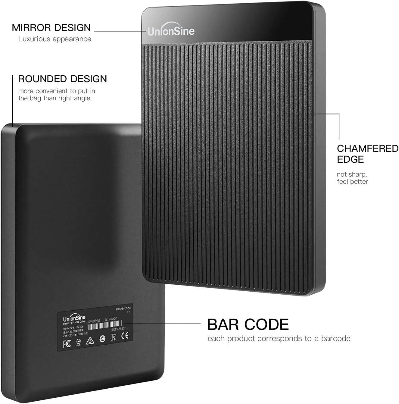 1TB Ultra Slim Portable External Hard Drive USB3.0 HDD Storage.