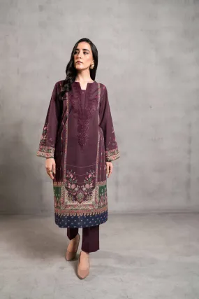 2 Piece - Digital Printed Embroidered Suit - 42303292