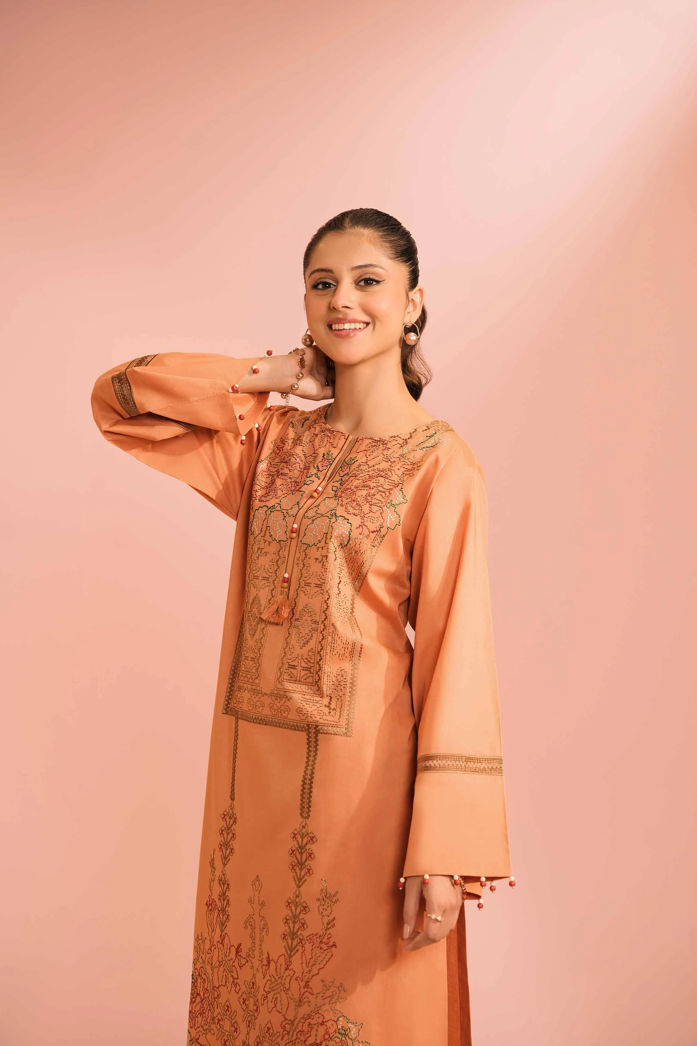 2 Piece - Dyed Embroidered Suit -  42301584