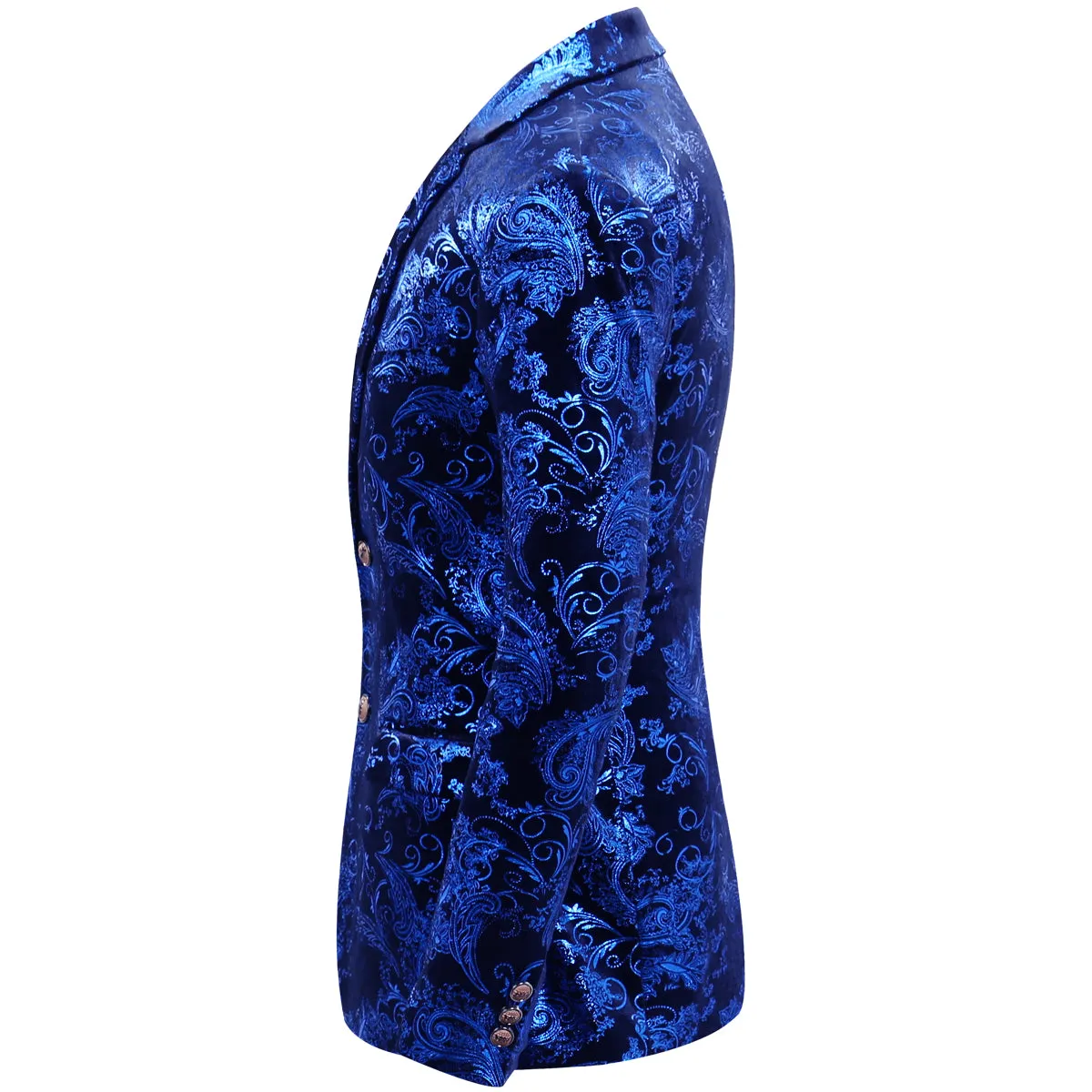 2-Piece Slim Fit Digital Print Blue Suit