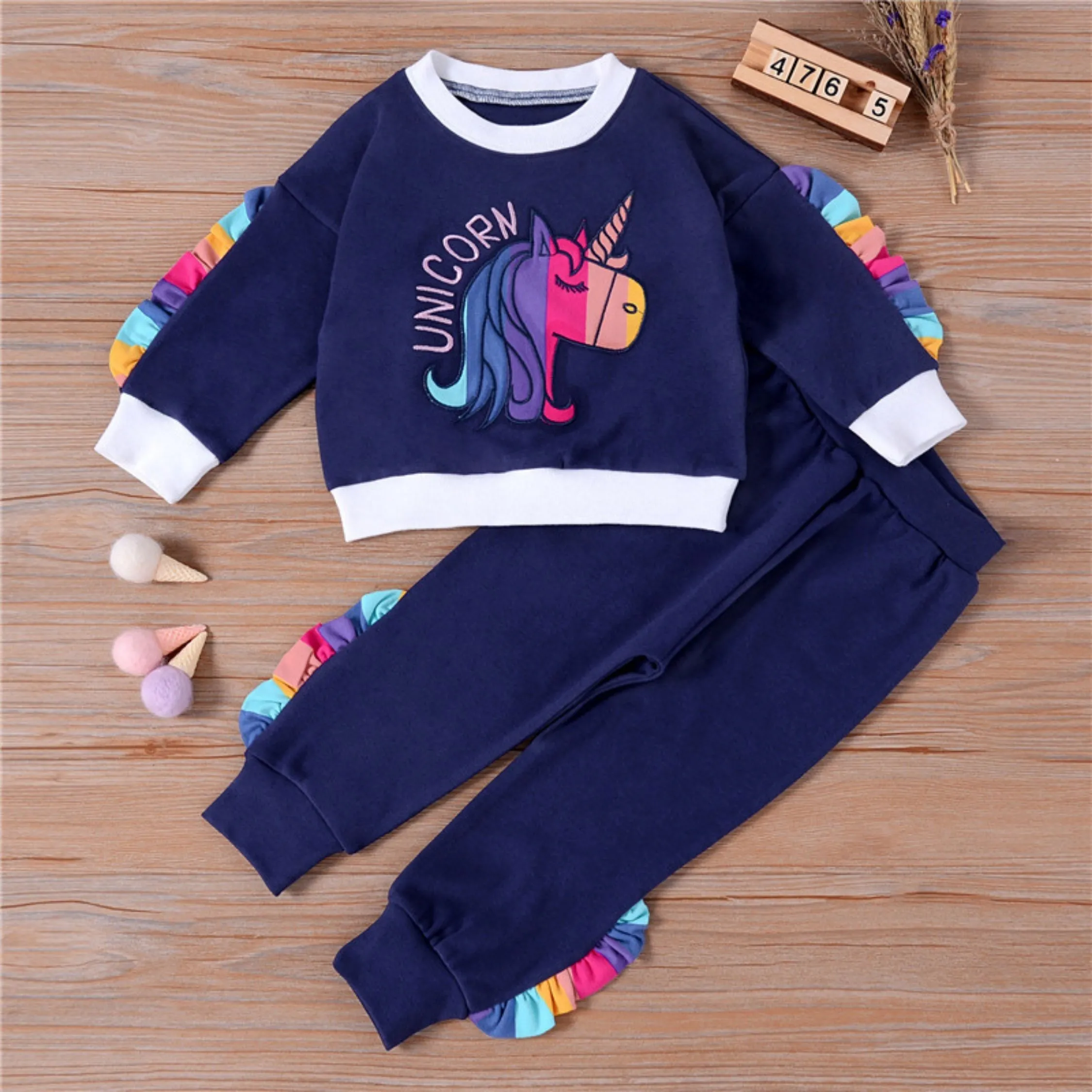 2 Piece Unicorn Top And Trouser Set