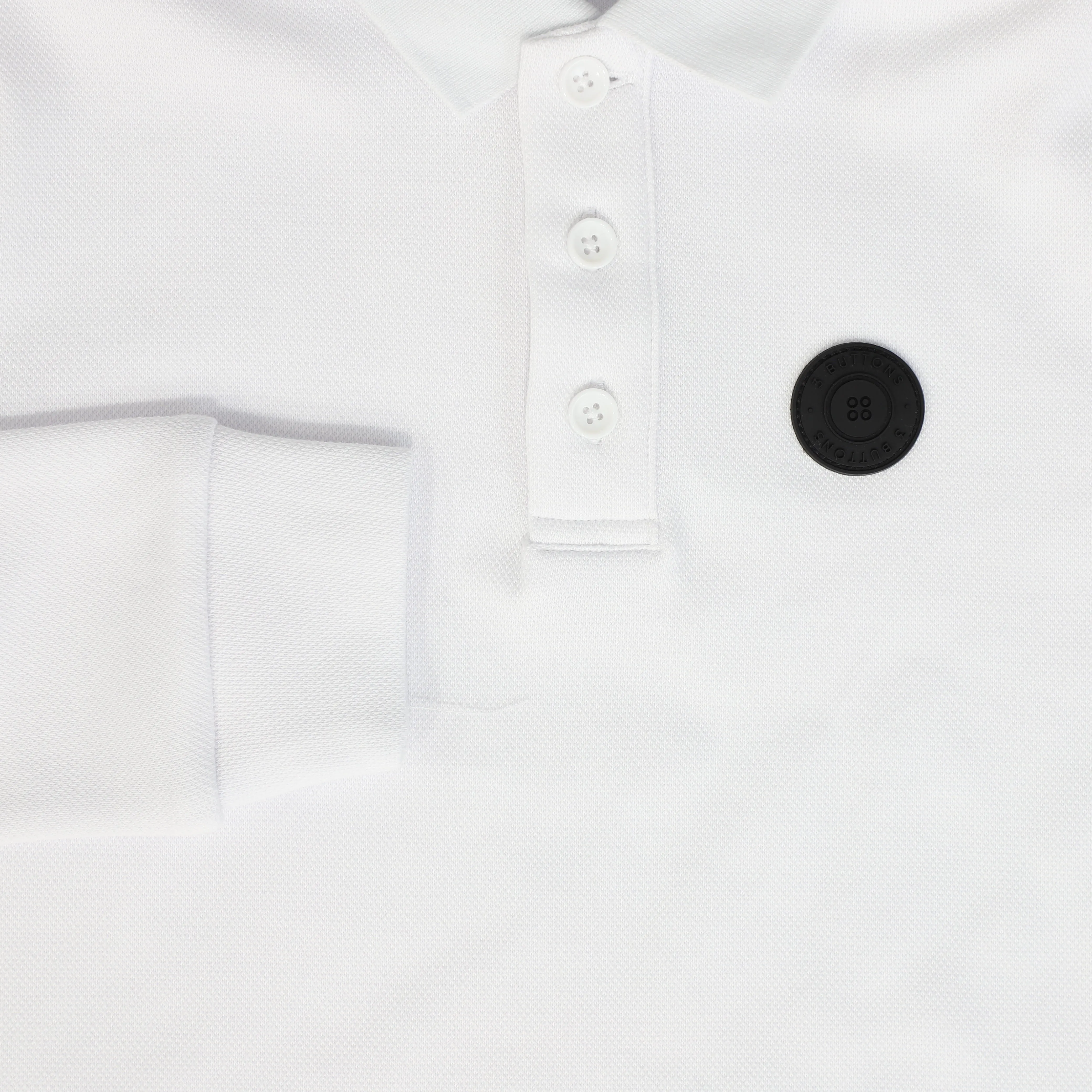 3 BUTTONS WHITE PIQUE POLO