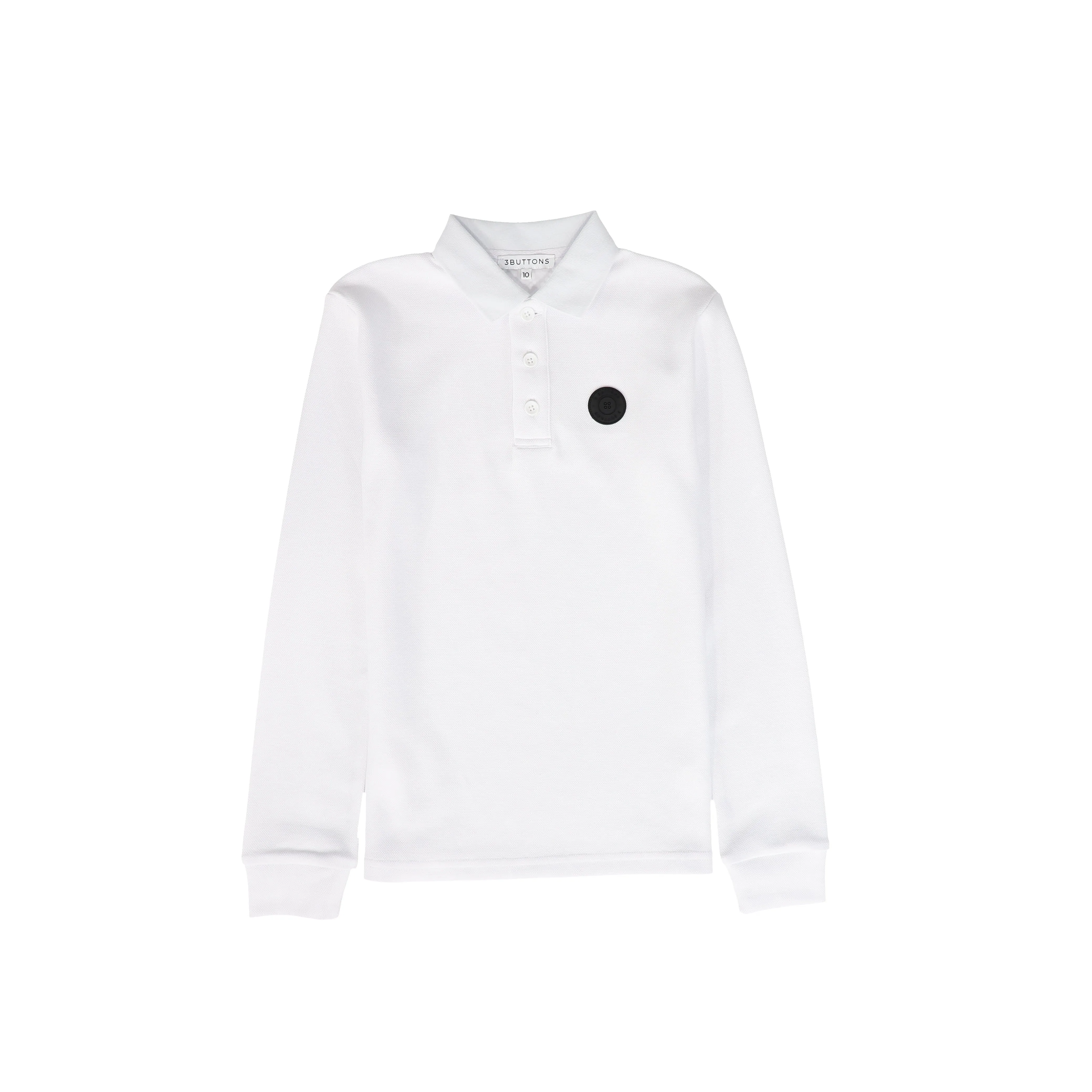 3 BUTTONS WHITE PIQUE POLO