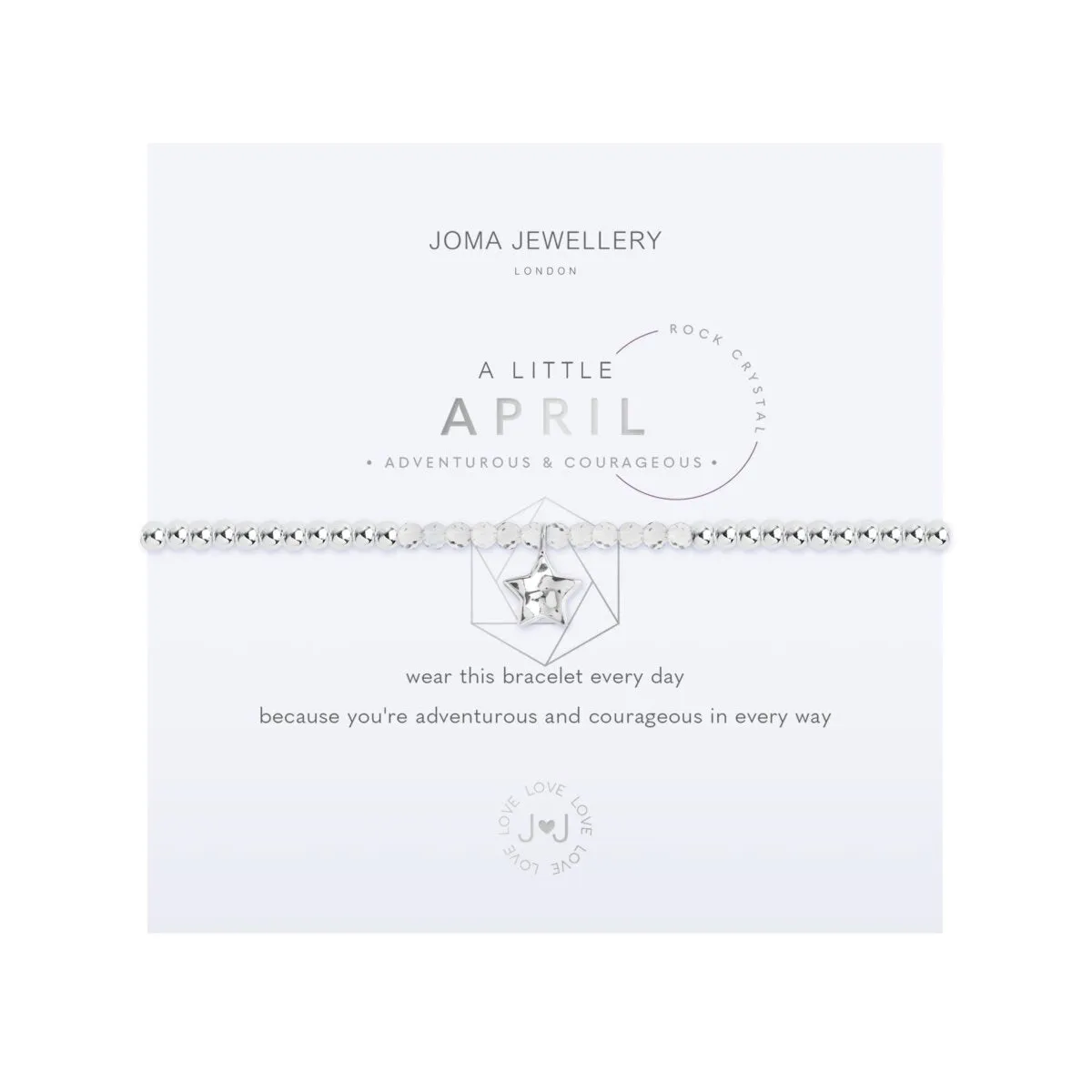 A Little April Birthstone Bracelet | Silver Plated with Rock Crystal