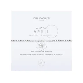 A Little April Birthstone Bracelet | Silver Plated with Rock Crystal