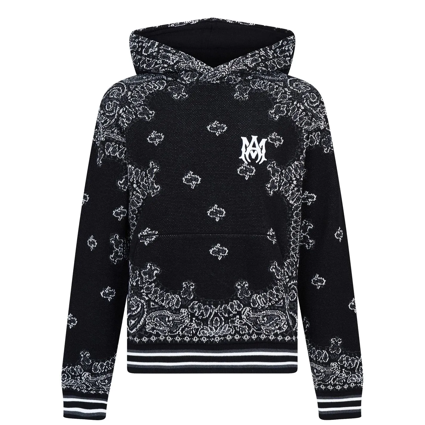 AMIRI B BALL BANDANA HOODIE BLACK