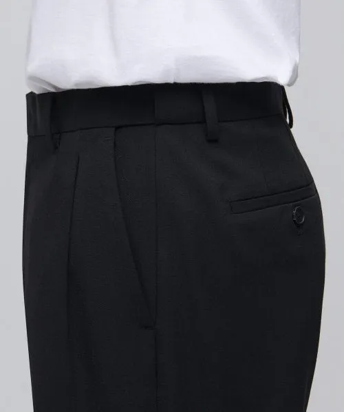 Aplaze Wide pants Crop Slacks Black