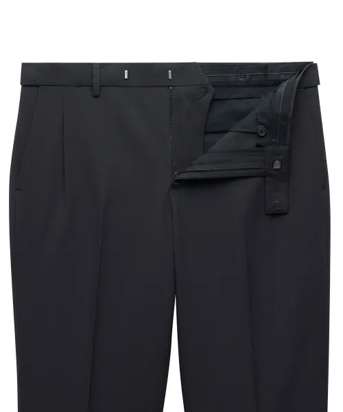 Aplaze Wide Pants Crop Slacks Dark Grey