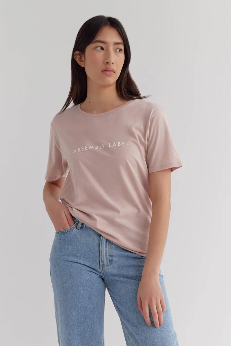 Assembly Label - Logo Cotton Crew Tee - Pink Clay