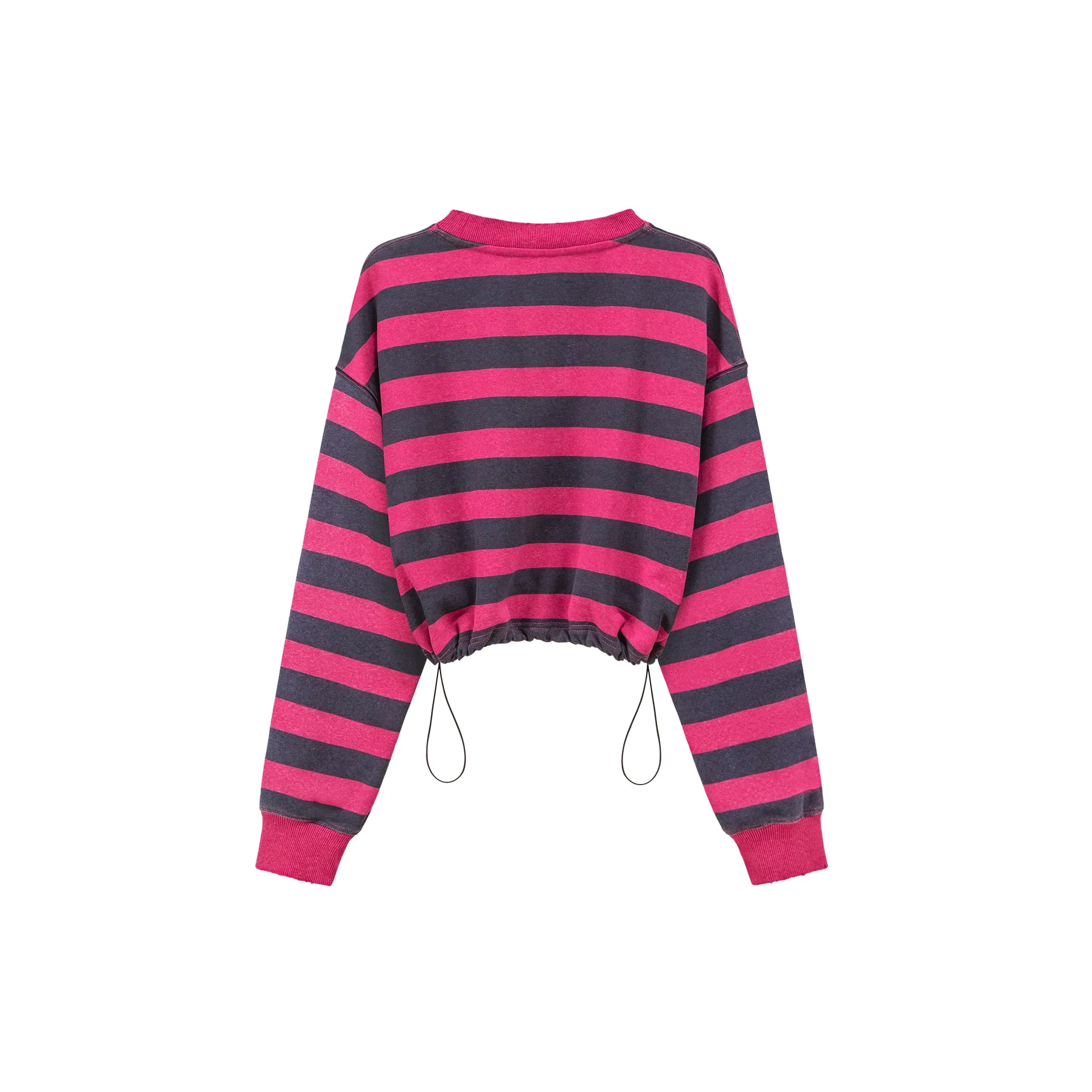 At My Best Stripe Cropped Sweatshirt