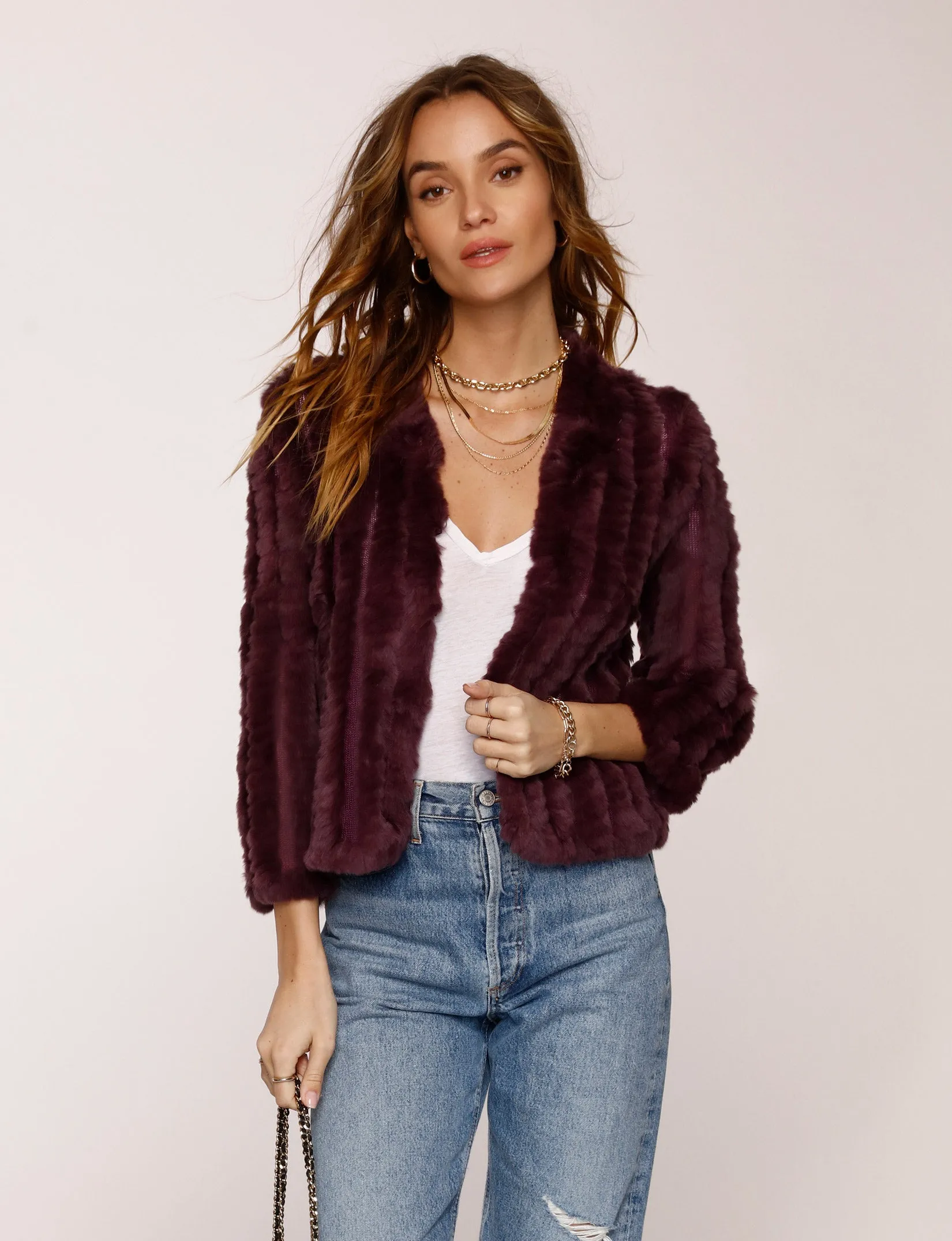 Aubergine Rosa Fur Jacket