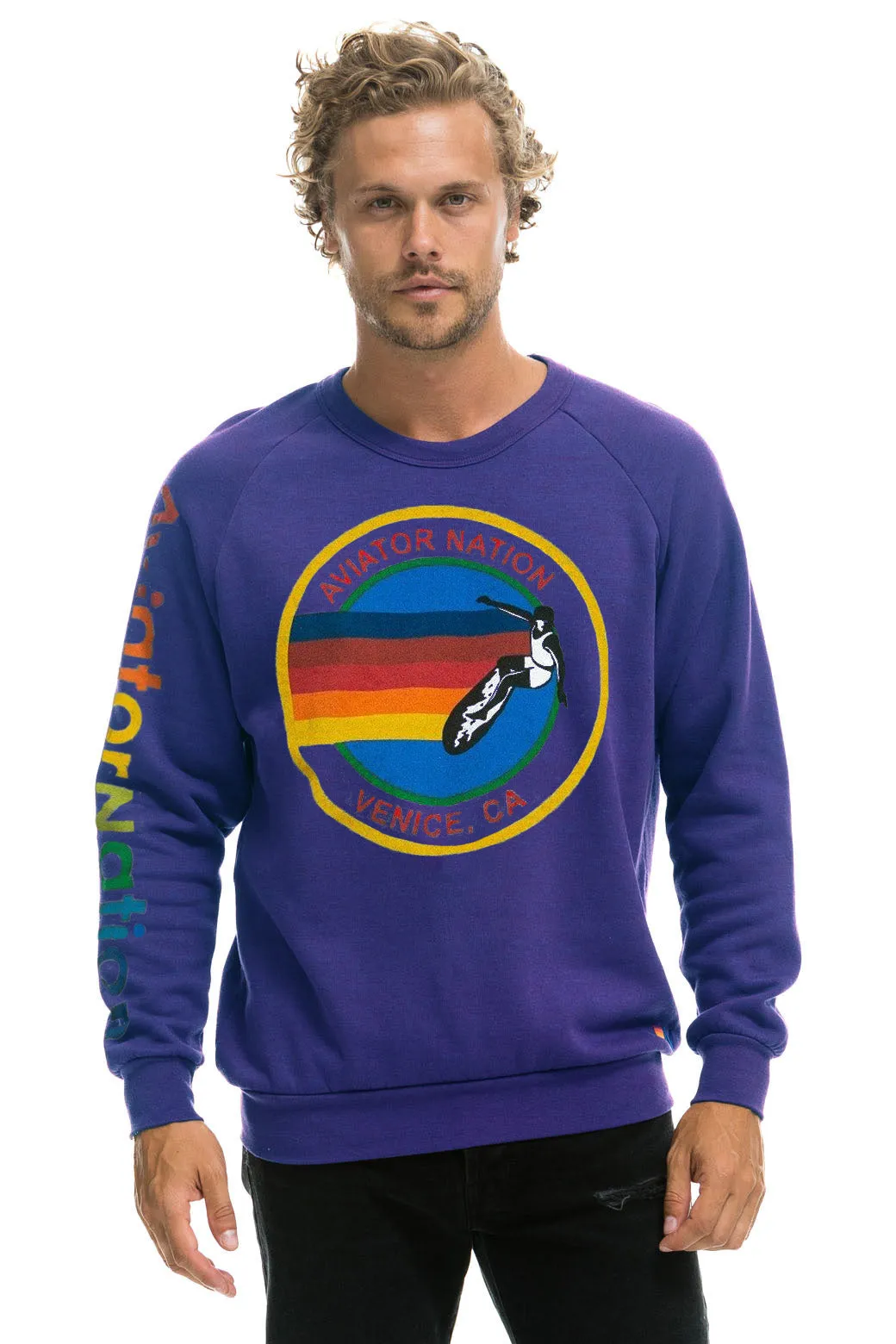 AVIATOR NATION MALIBU SWEATSHIRT - PURPLE