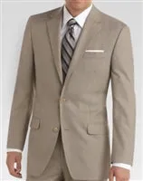 Modern Fit Baroni Tan Sharkskin Suit