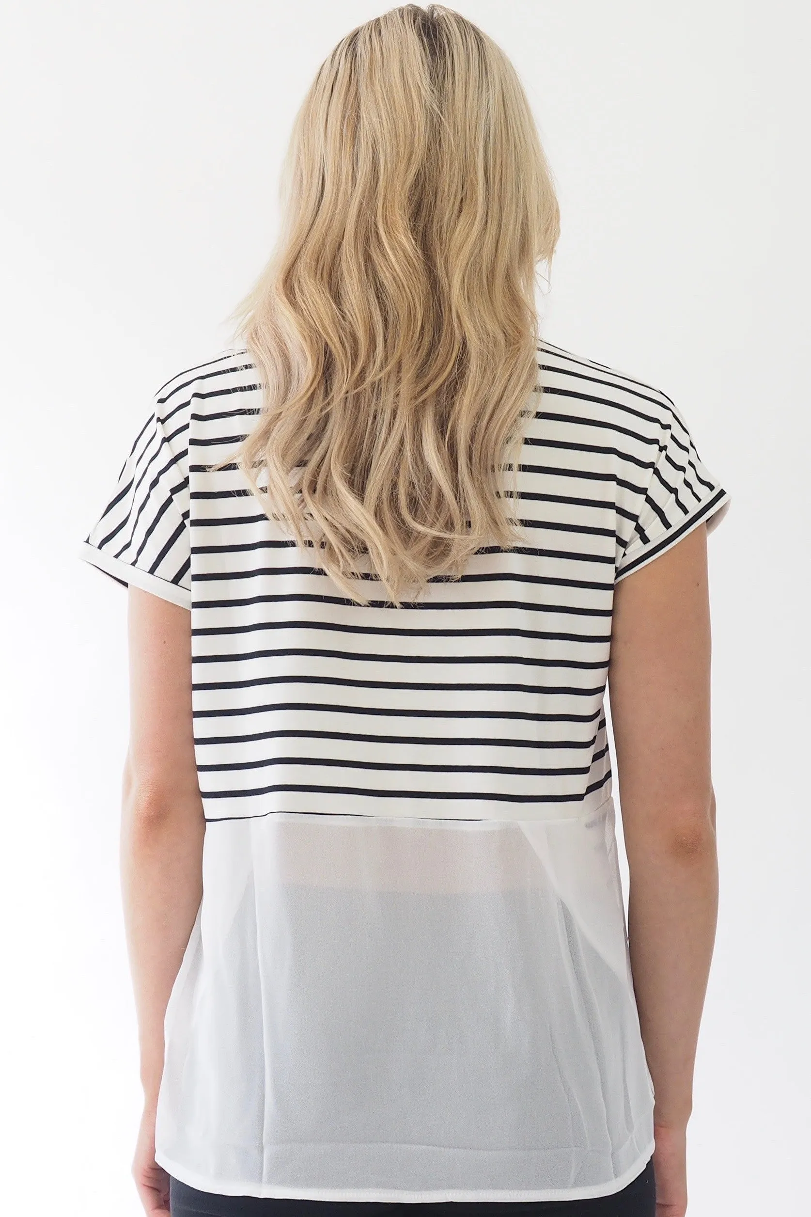 Basics stripe Top - white