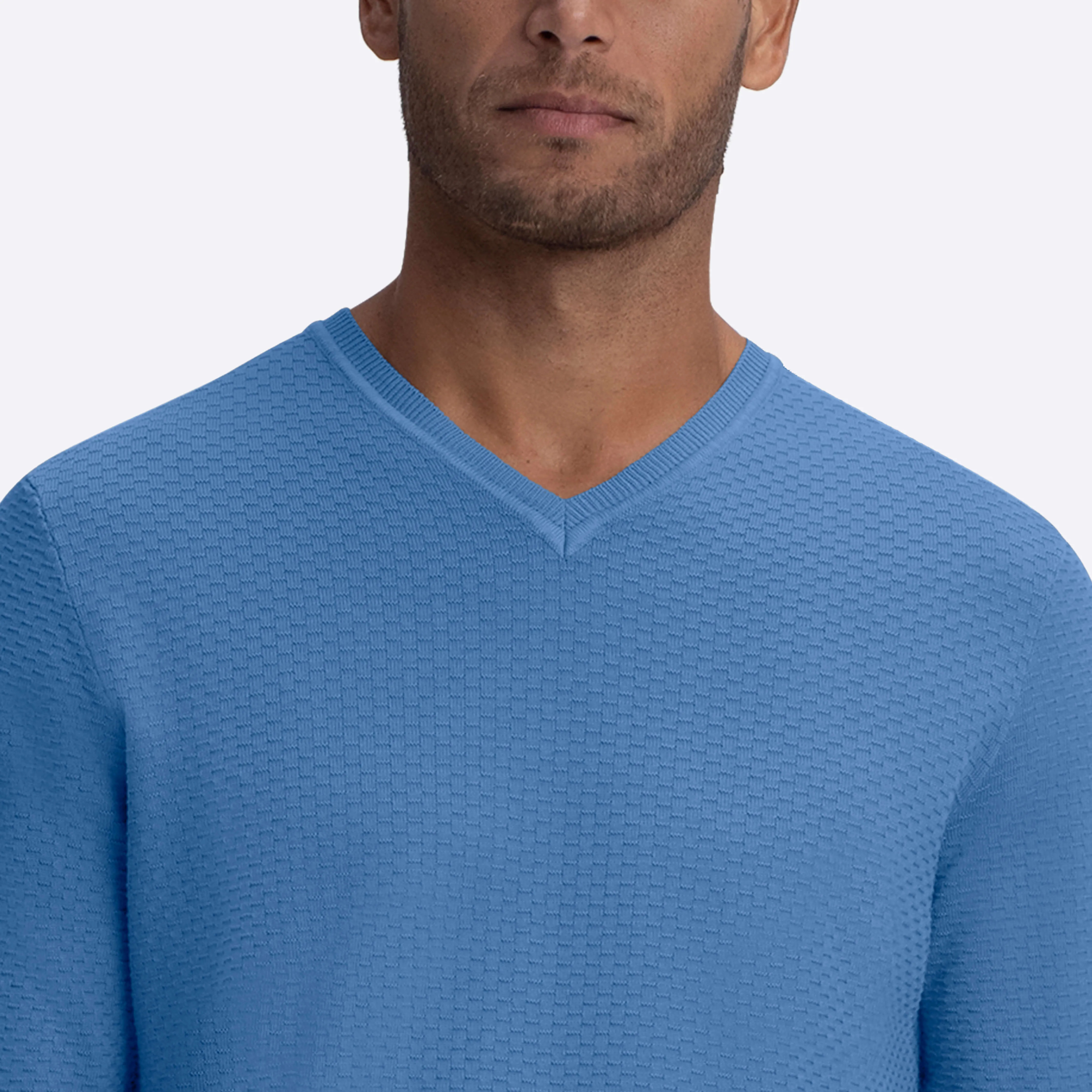 Basketweave V-Neck Sweater