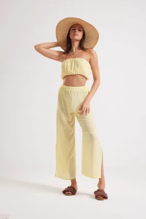 BEACH SIDE SLIT SET - YELLOW