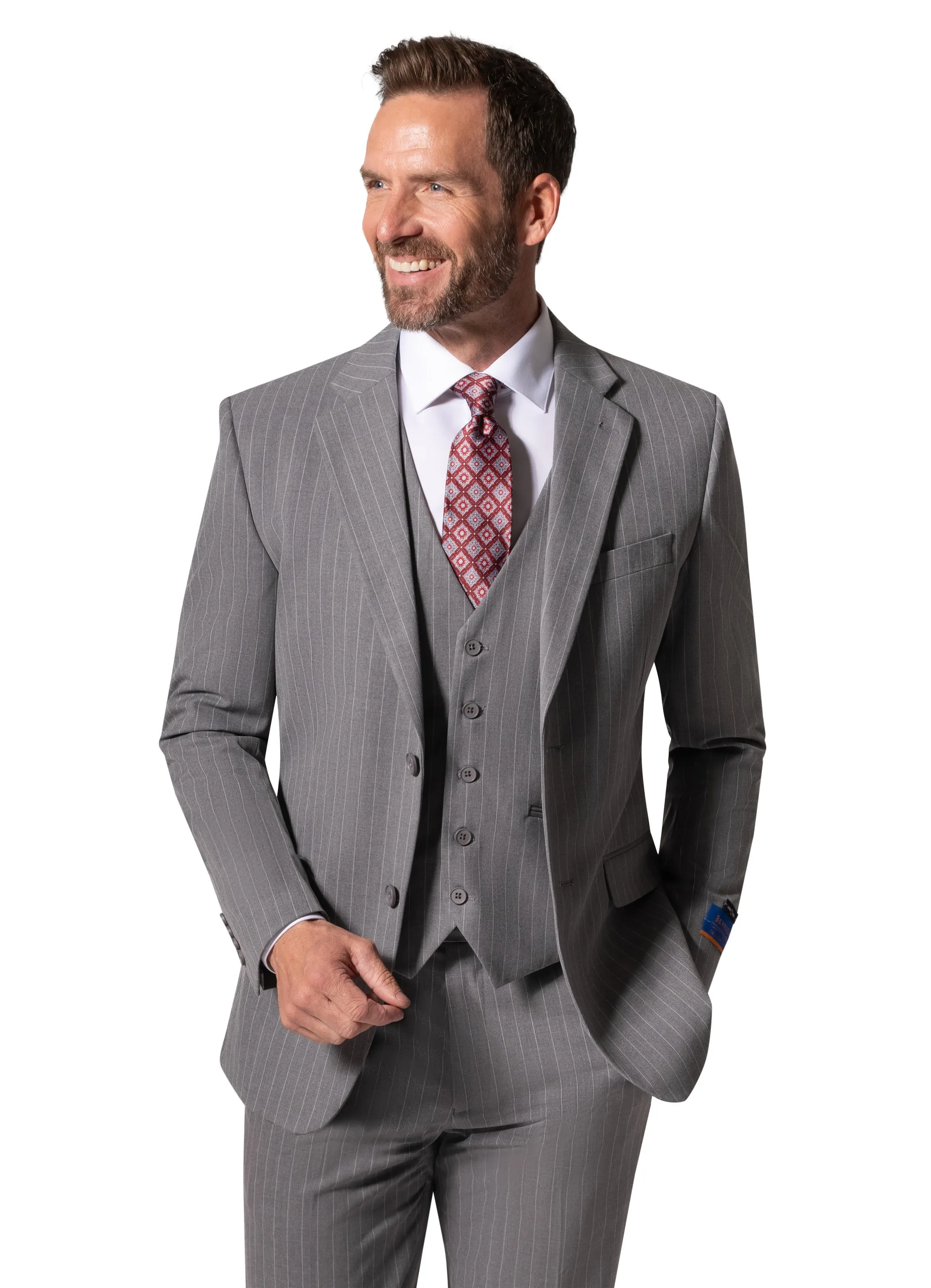 Berragamo BP04K-E32 3PC Slim Suit - Grey