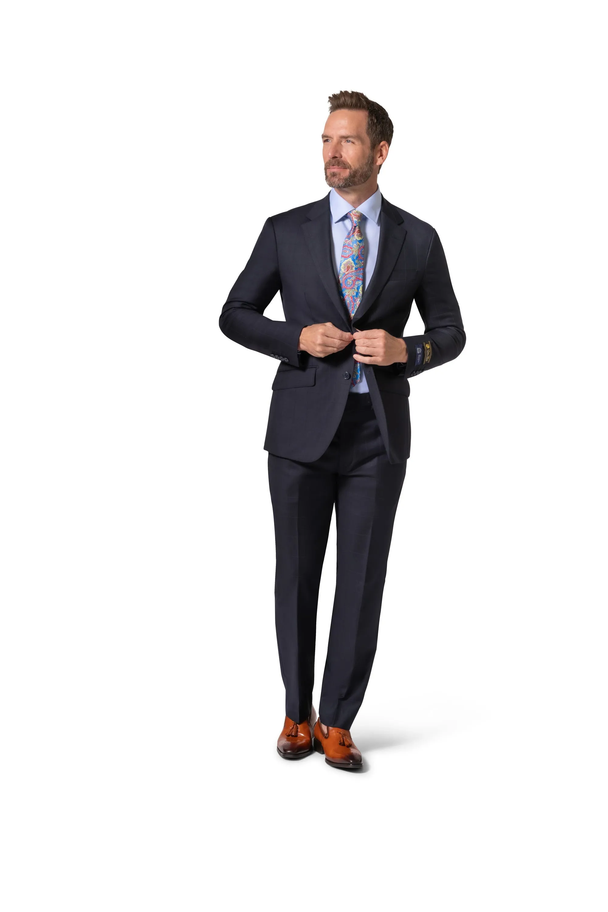 Berragamo Elegant - Faille Wool Solid Suit 10015.200 Slim Fit - Navy