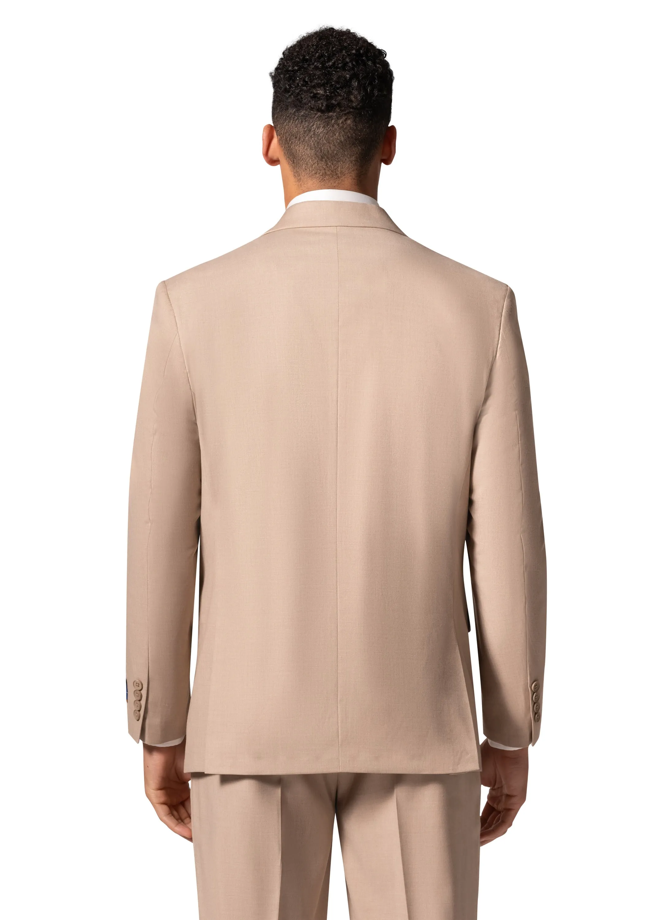 Berragamo MARCO UNI 3PC Notch Slim Suit - Tan