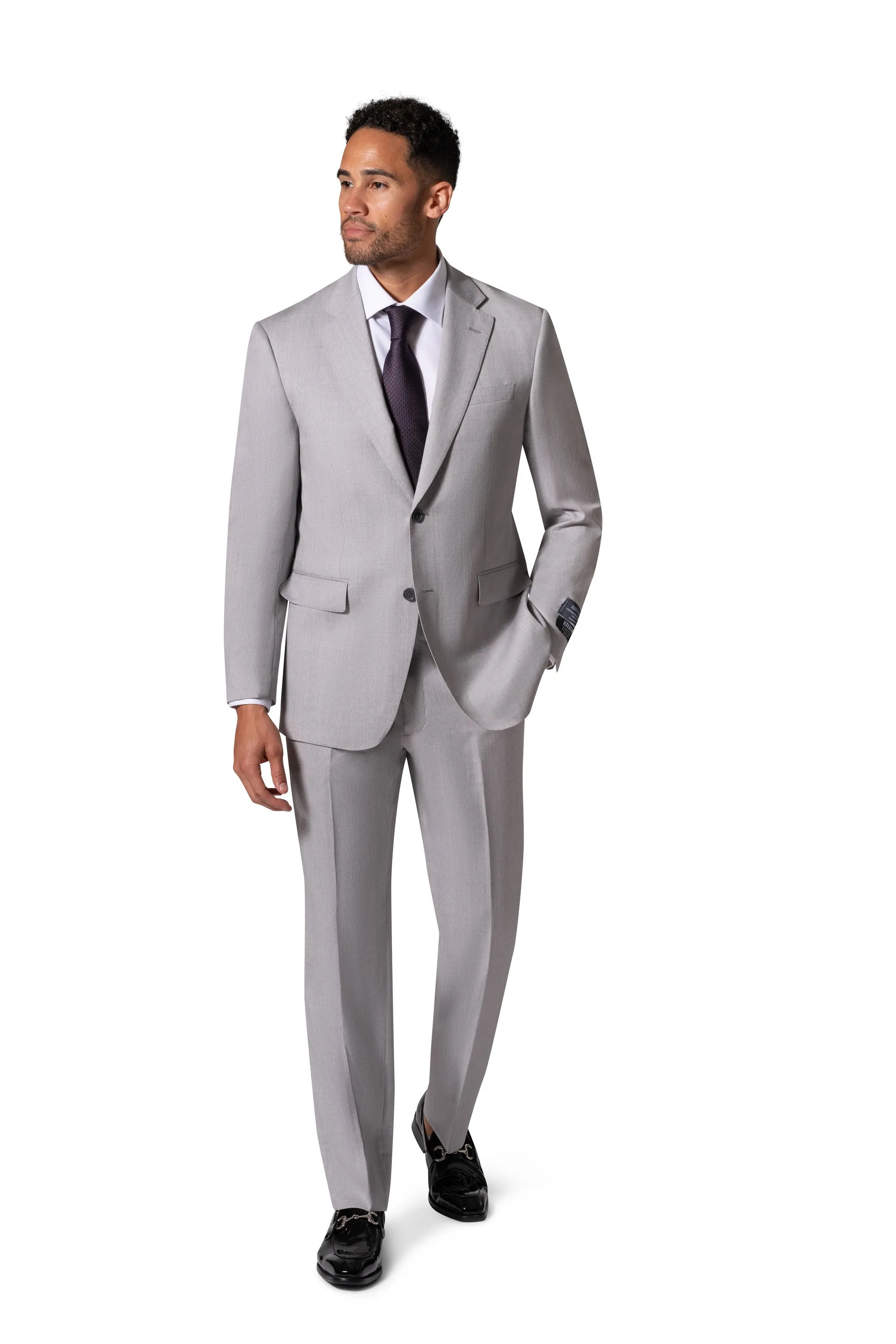 Berragamo - Reda | Modern Fit 2-Piece Solid Suit - Light Grey