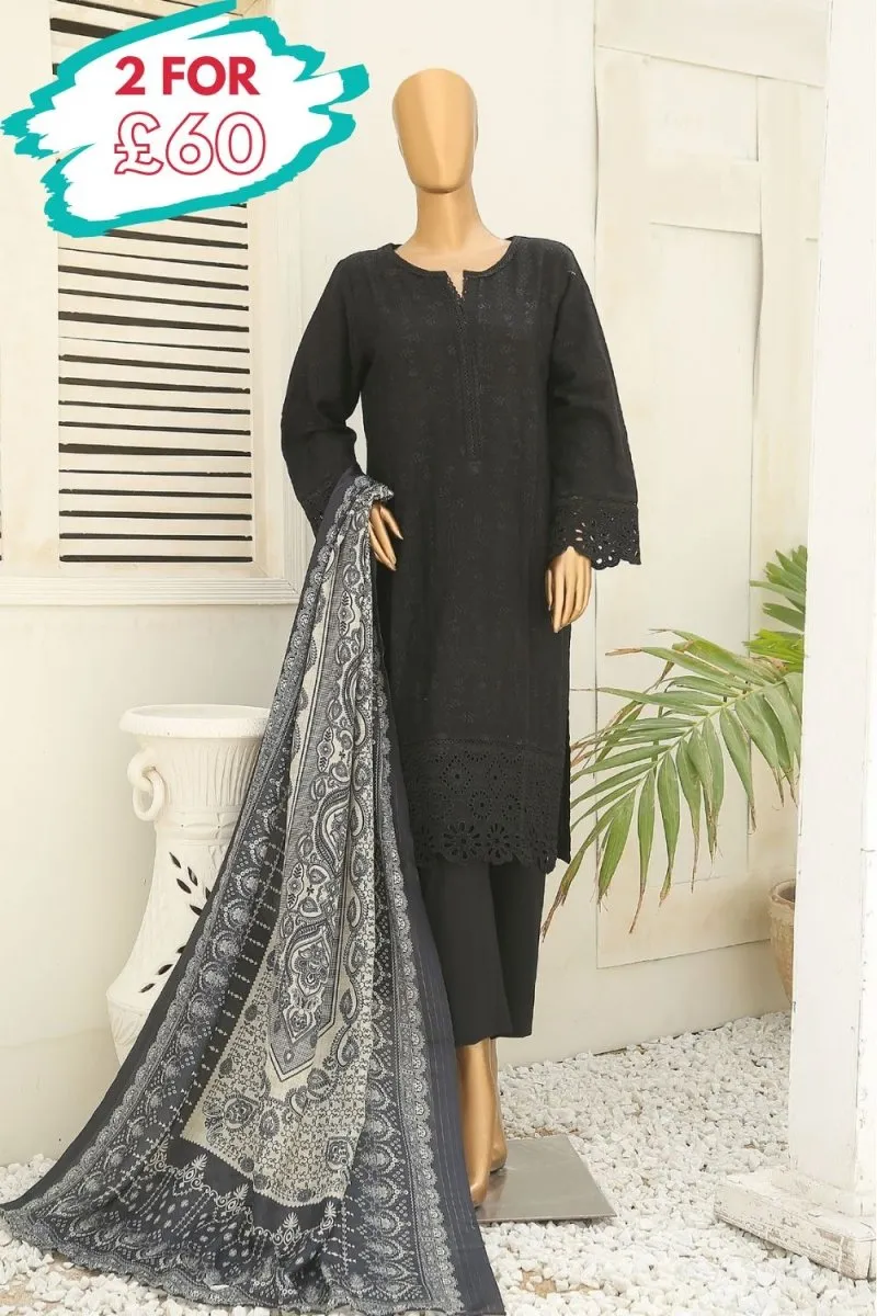 Bin Saeed Embroidered Dhanak 3 Piece Suit BIN125