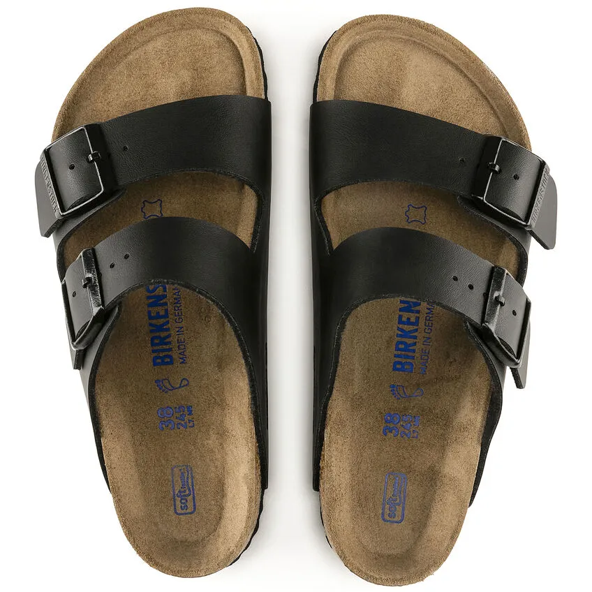 BIRKENSTOCK ARIZONA BLACK BIRKO-FLOR NARROW WIDTH