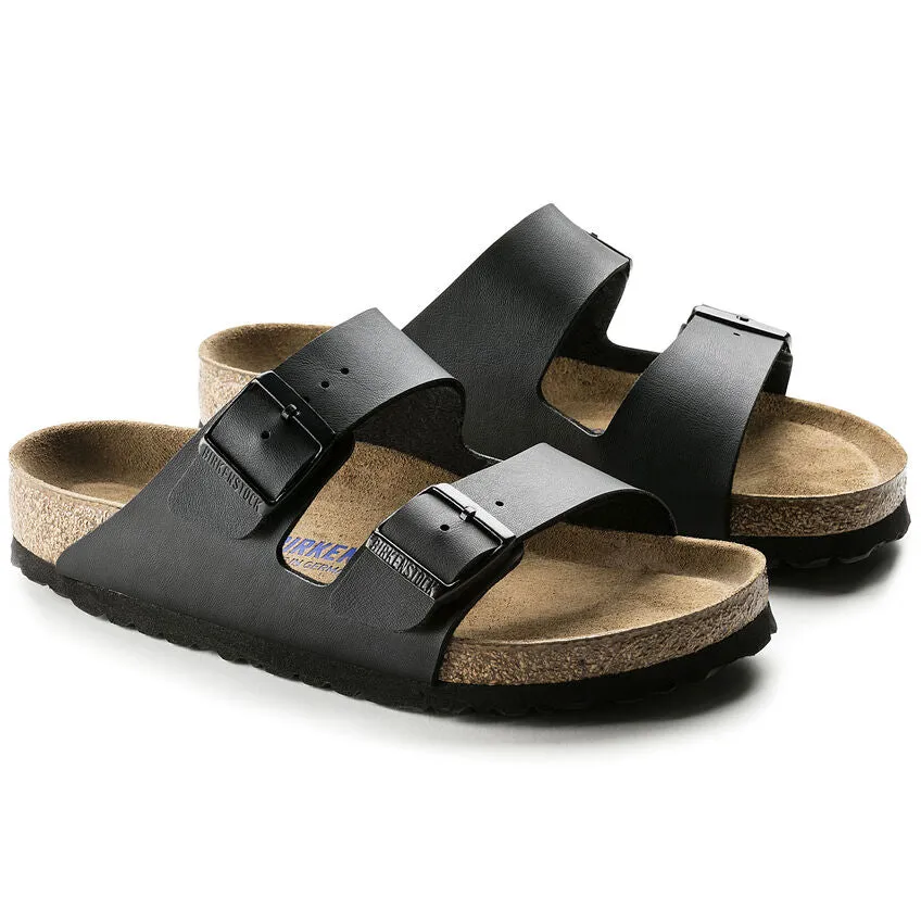 BIRKENSTOCK ARIZONA BLACK BIRKO-FLOR NARROW WIDTH