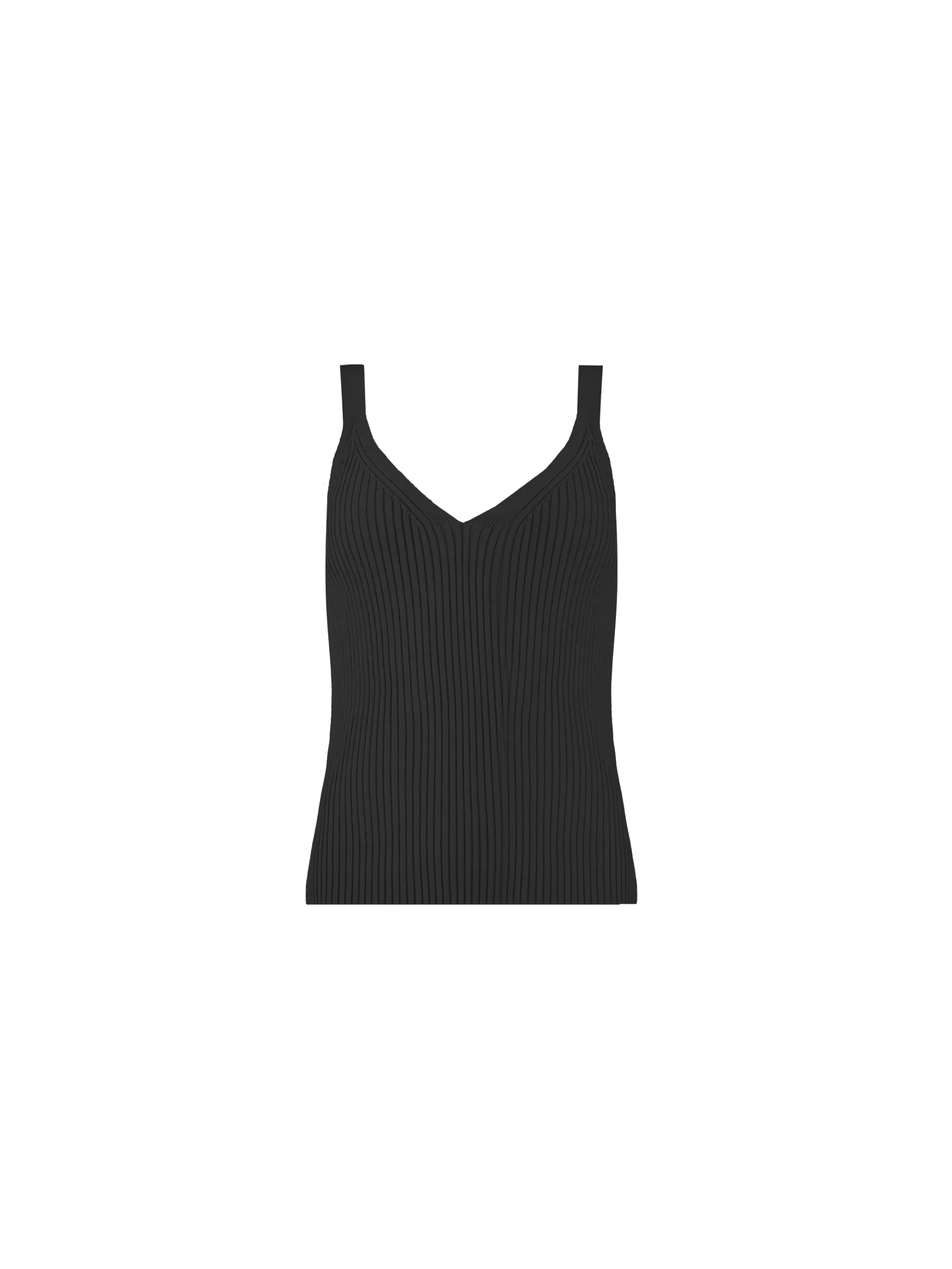 Black Ribbed Knit Vest Top