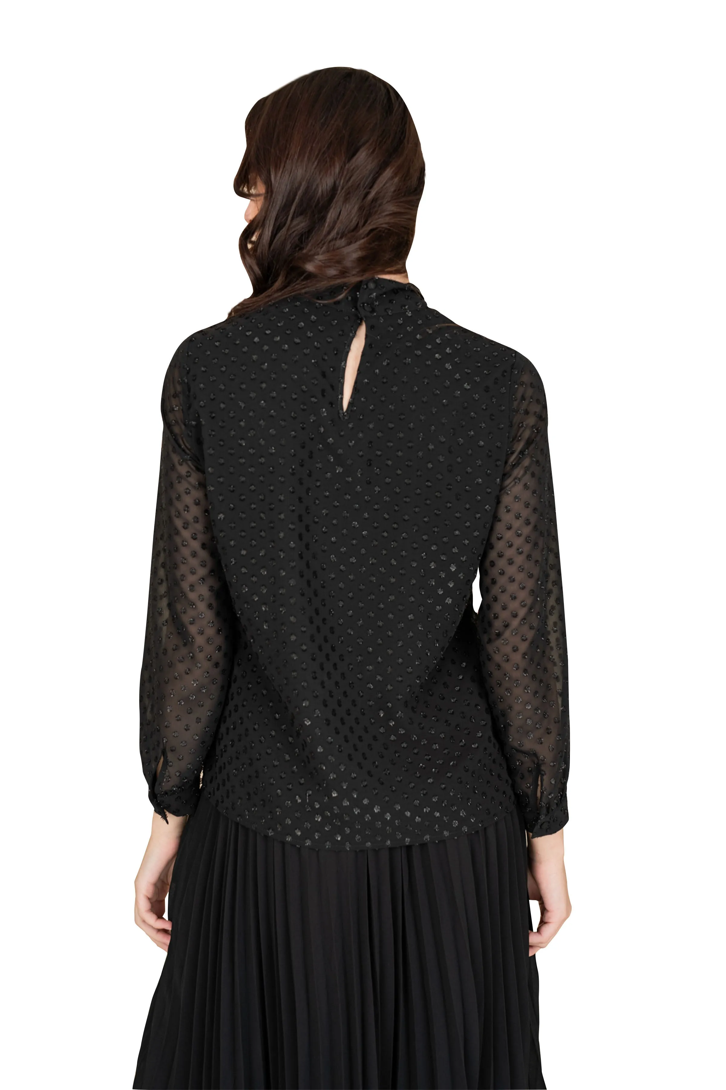 Black Self- tie Blouse