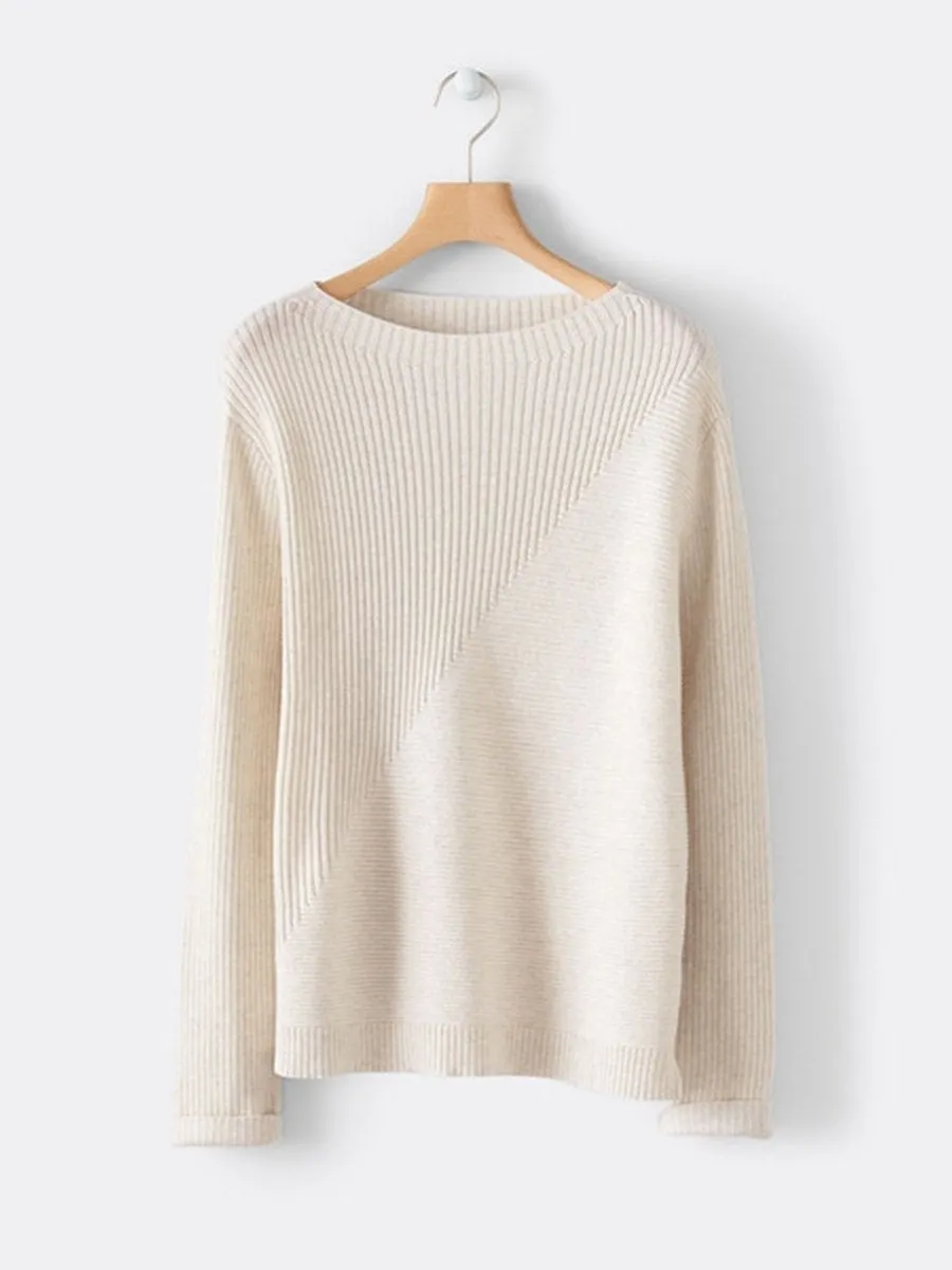 Boat Neck Casual Knitted Sweater