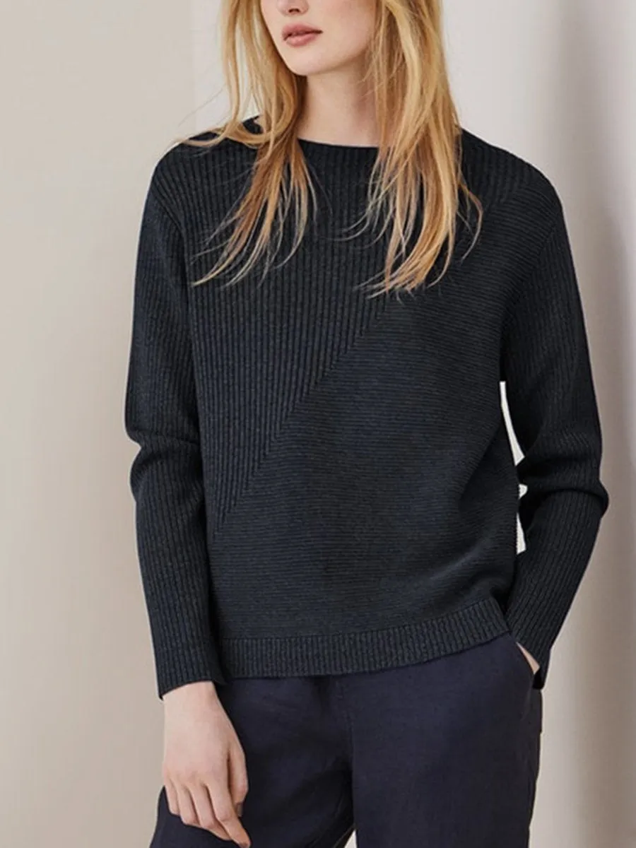 Boat Neck Casual Knitted Sweater