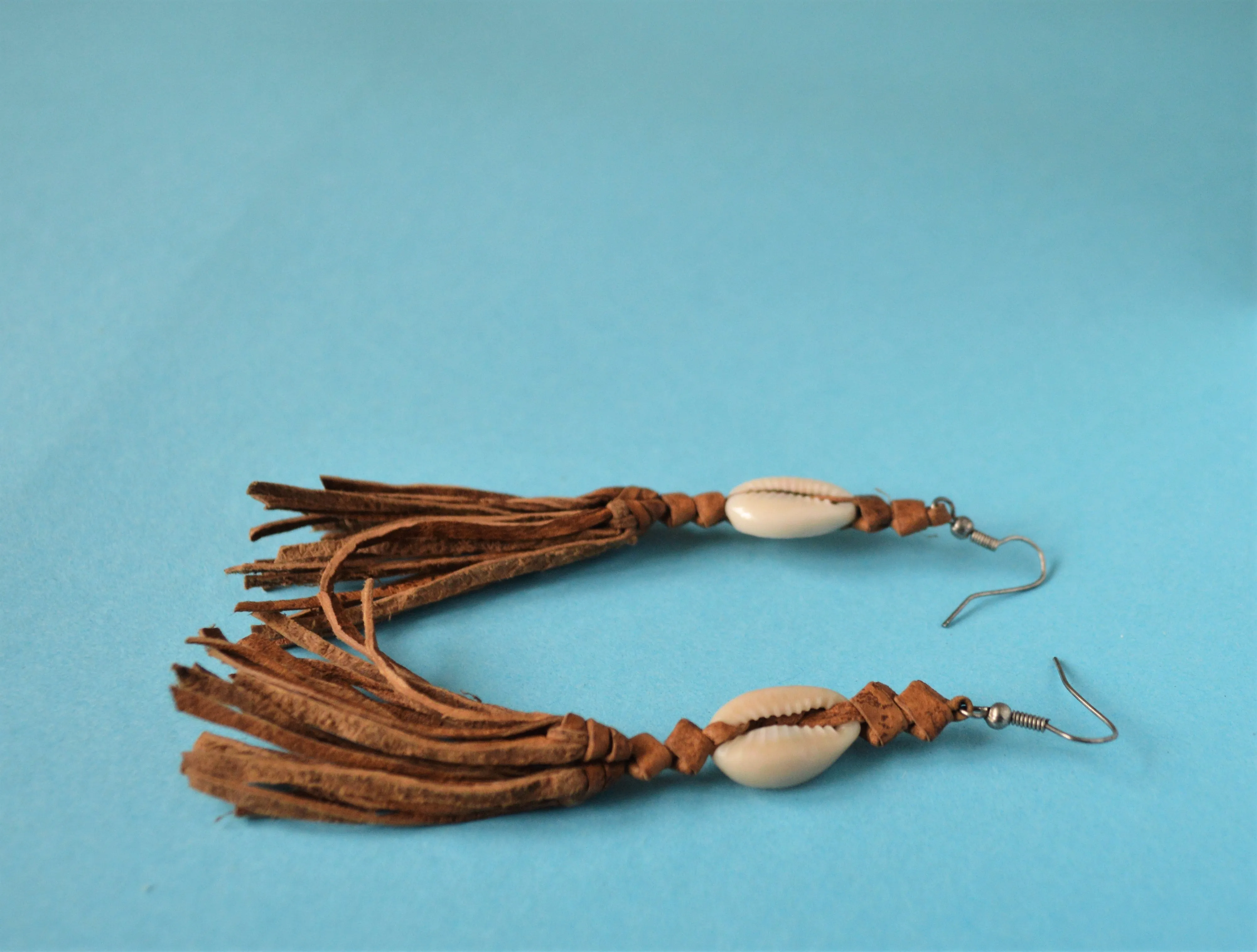 Boho leather earrings African fashion