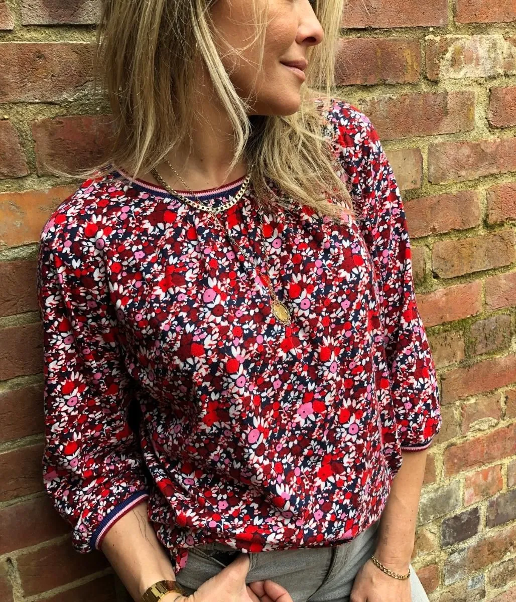 Brakeburn Berry Floral Top