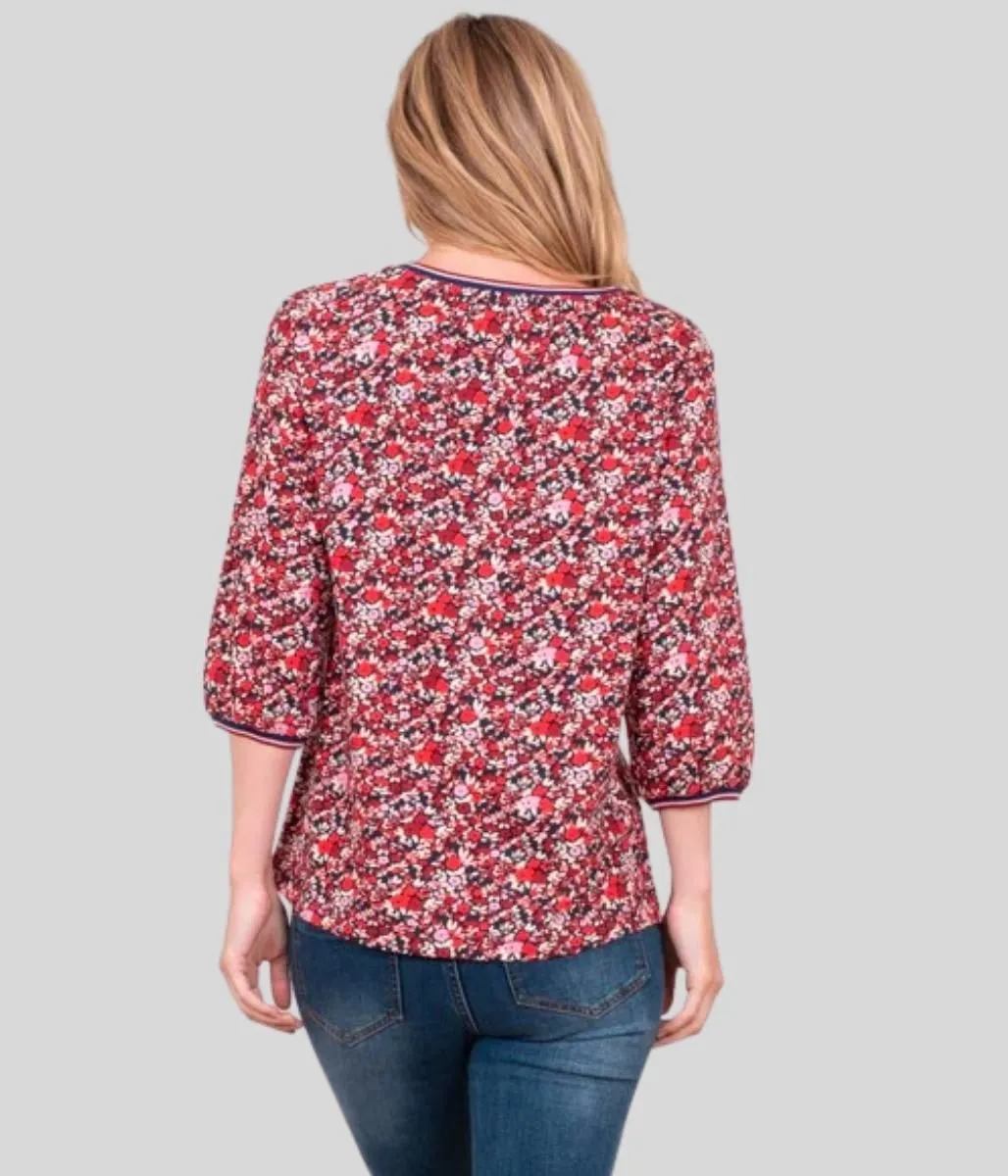 Brakeburn Berry Floral Top