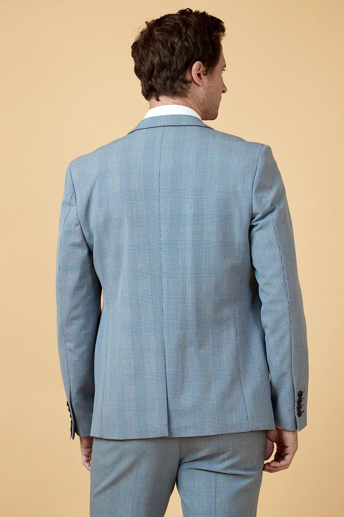 BROMLEY - Sky Check Suit with Kelvin Sky Waistcoat