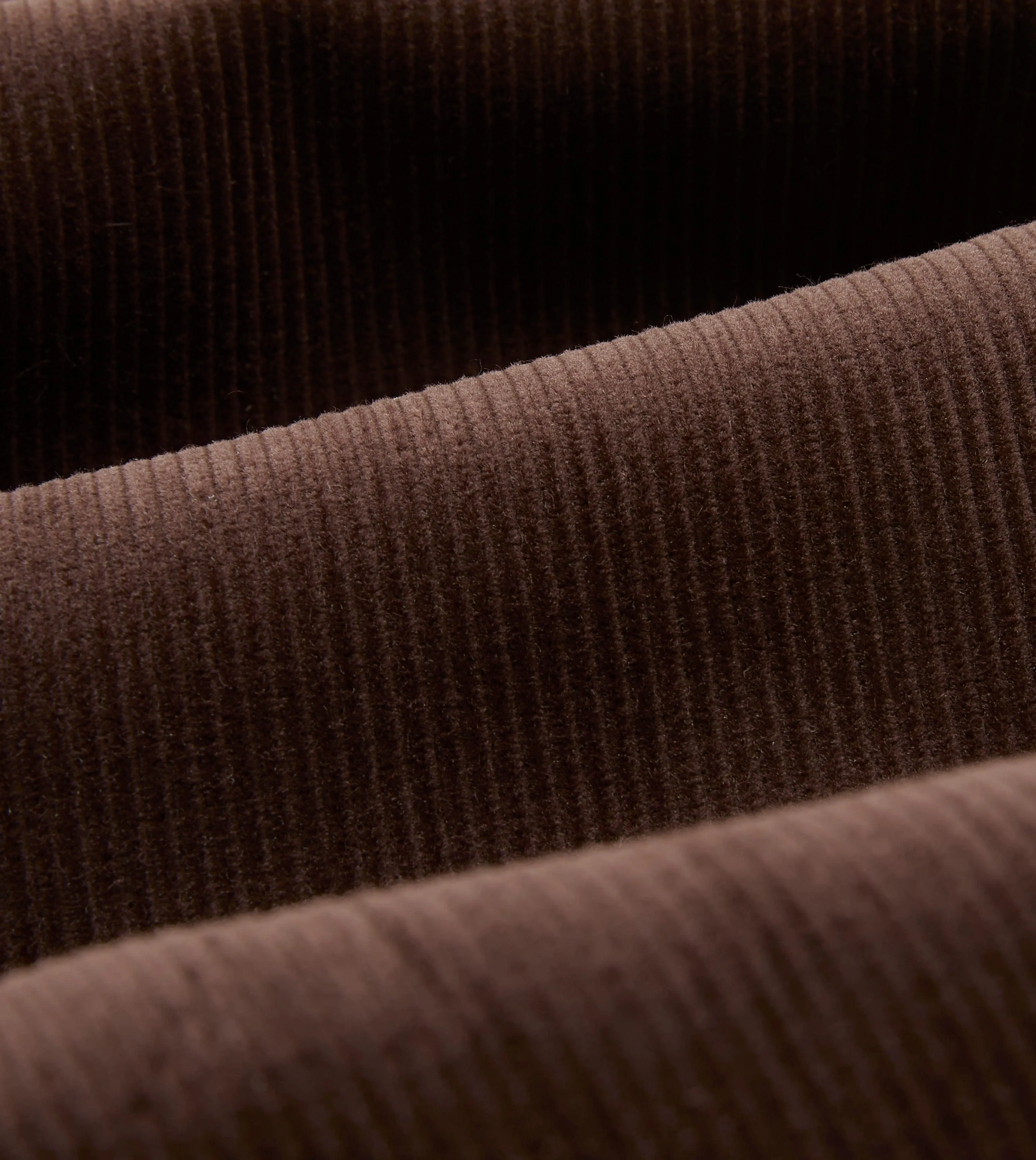 Brown Mid-Wale Corduroy Single Pleat Trouser