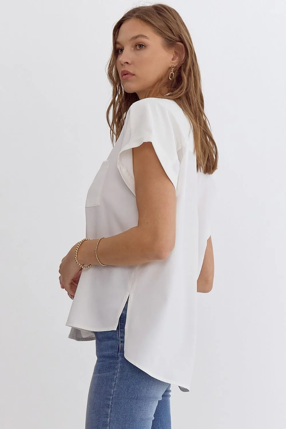 Button Down Perfection Off White Top