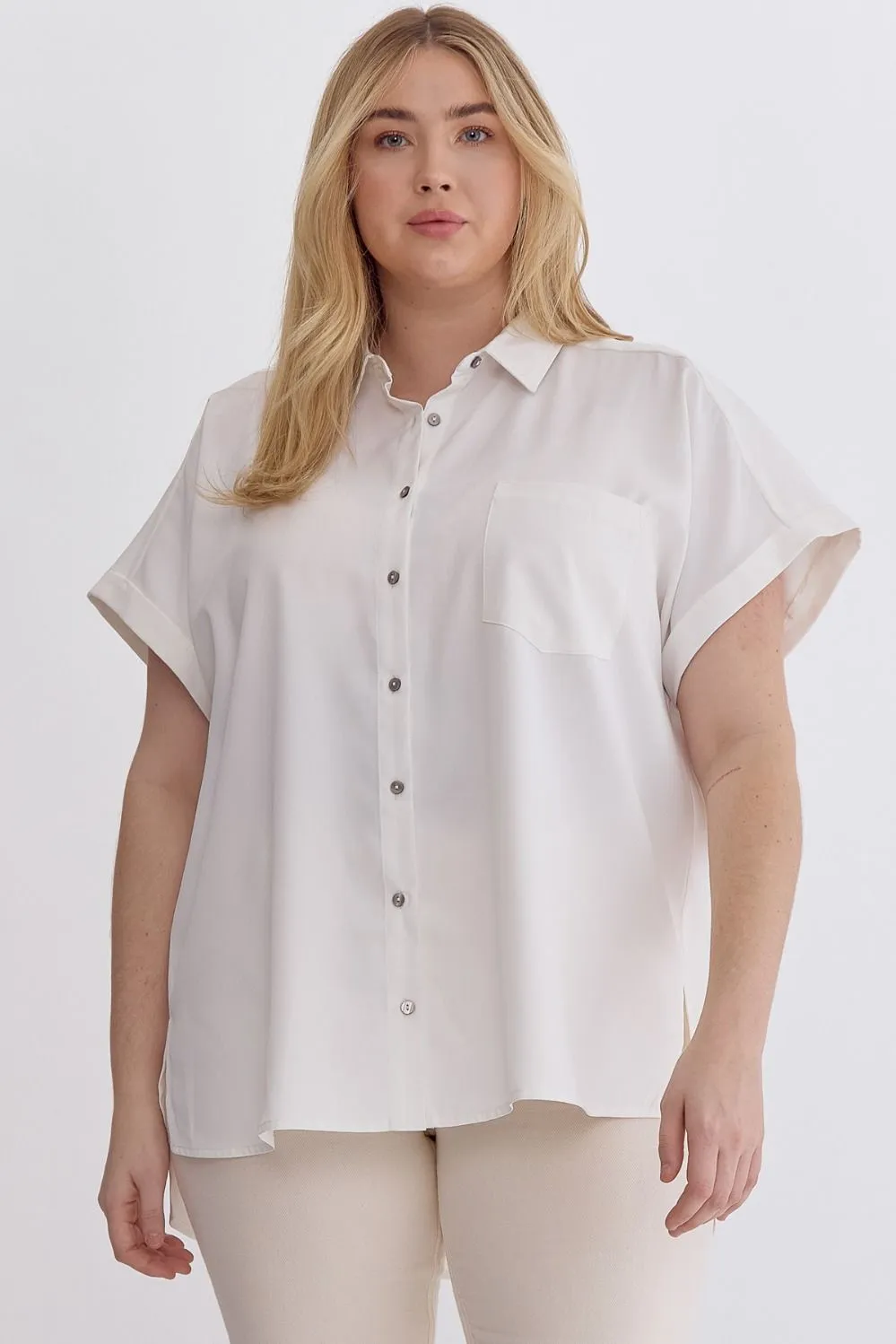 Button Down Perfection Off White Top