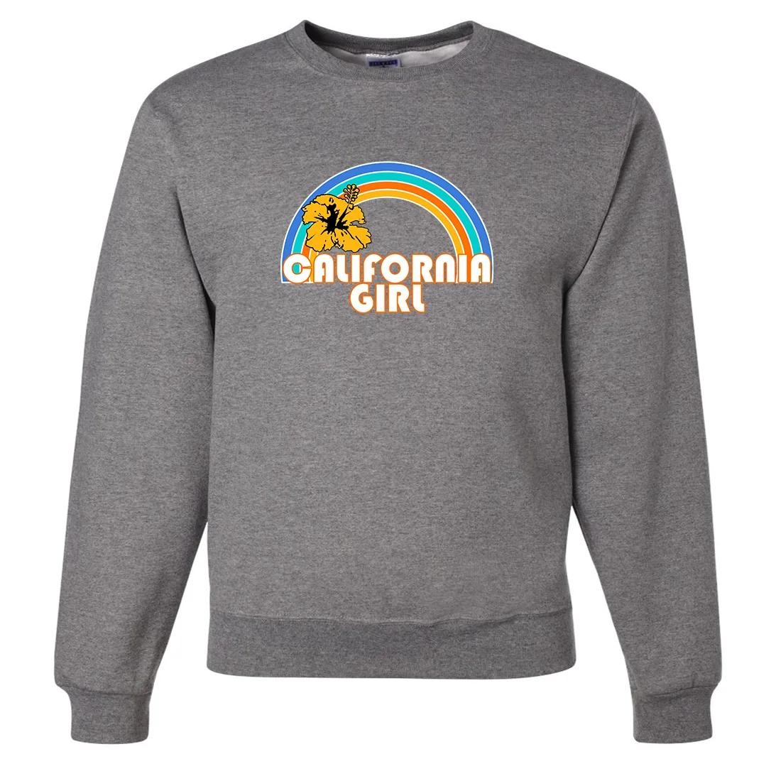 California Girl Rainbow Hibiscus Crewneck Sweatshirt